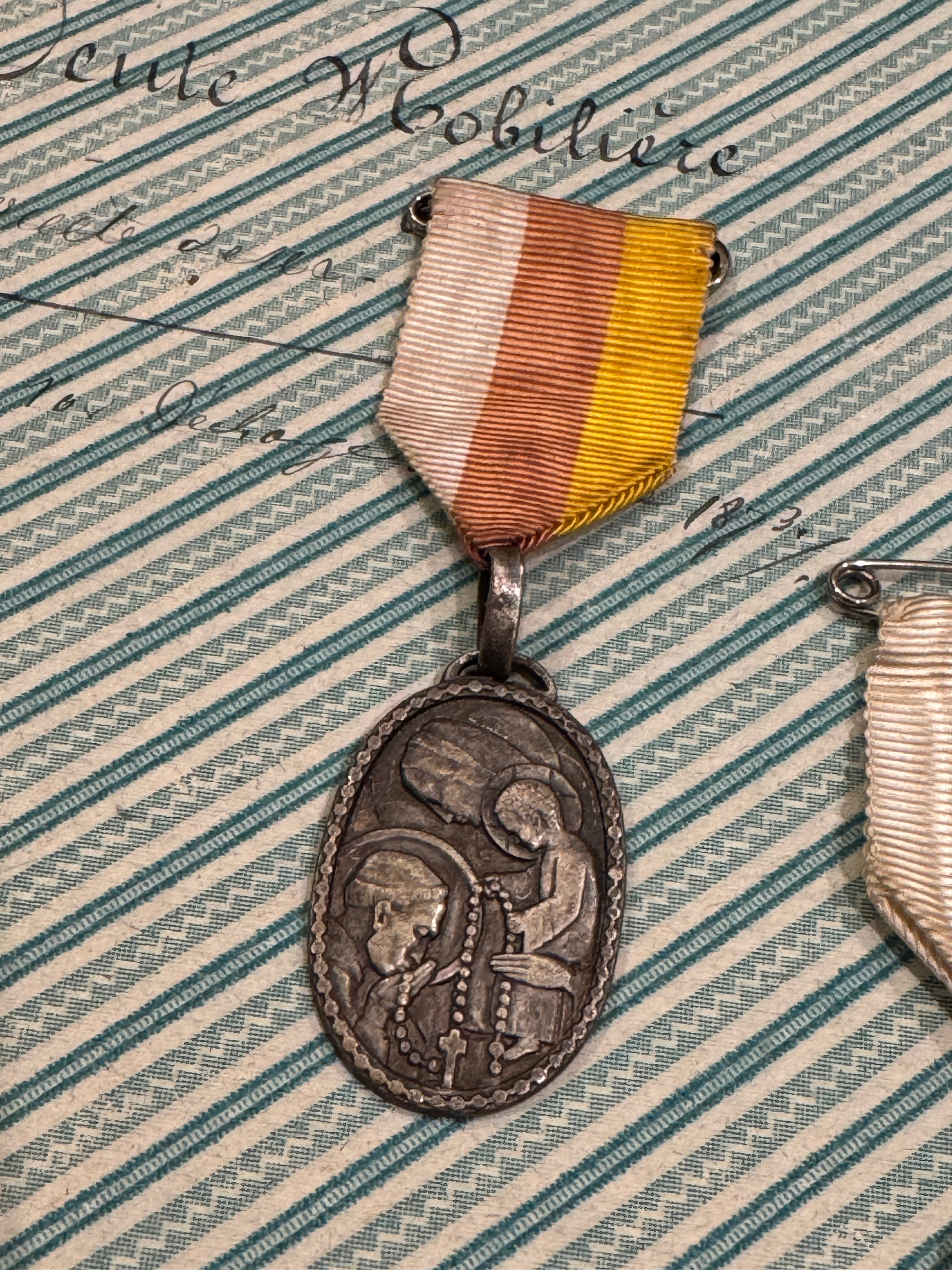 Antique French Pilgrimage of the Rosary Medal
