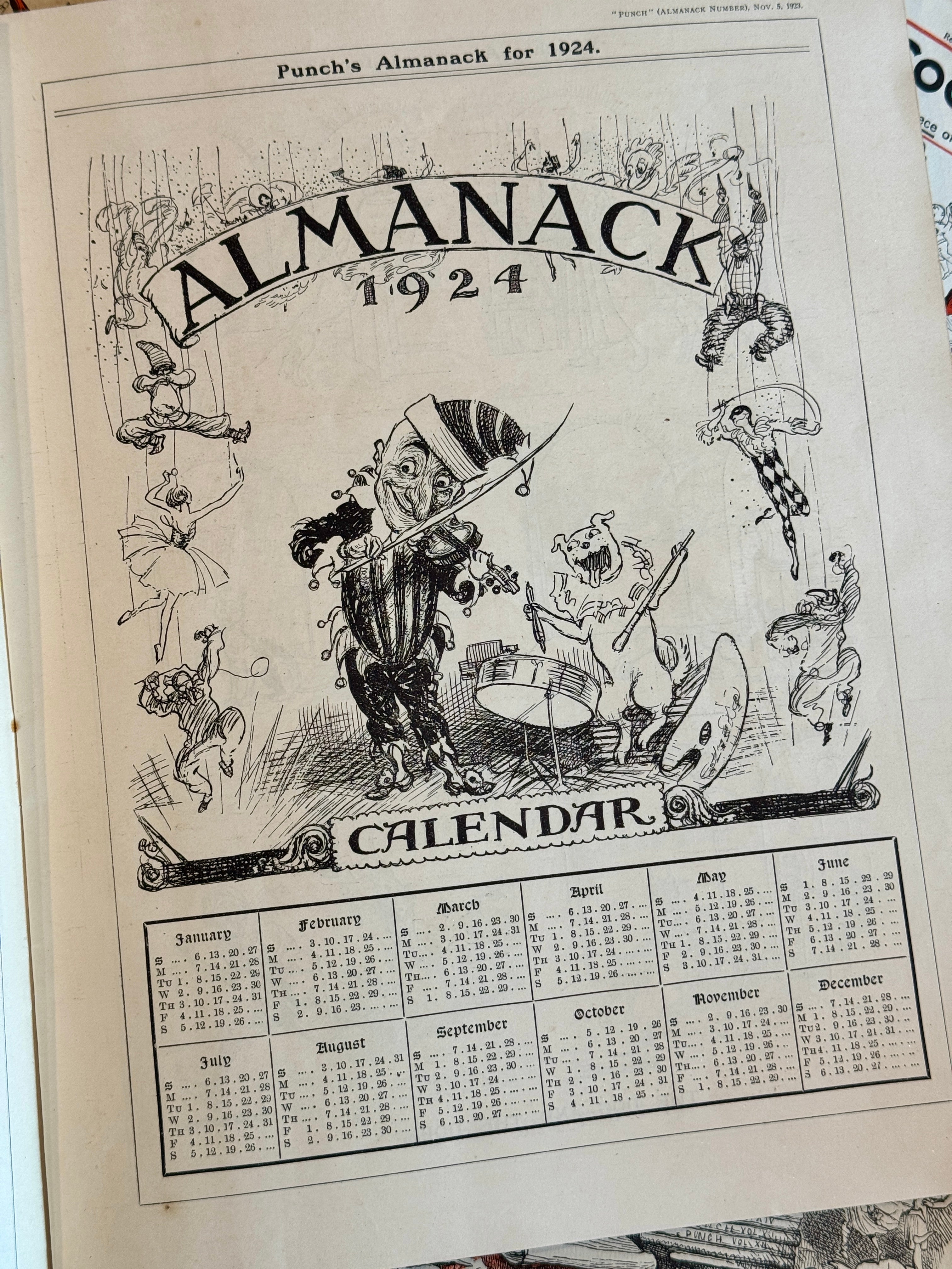 Antique 1924 Punch Almanack