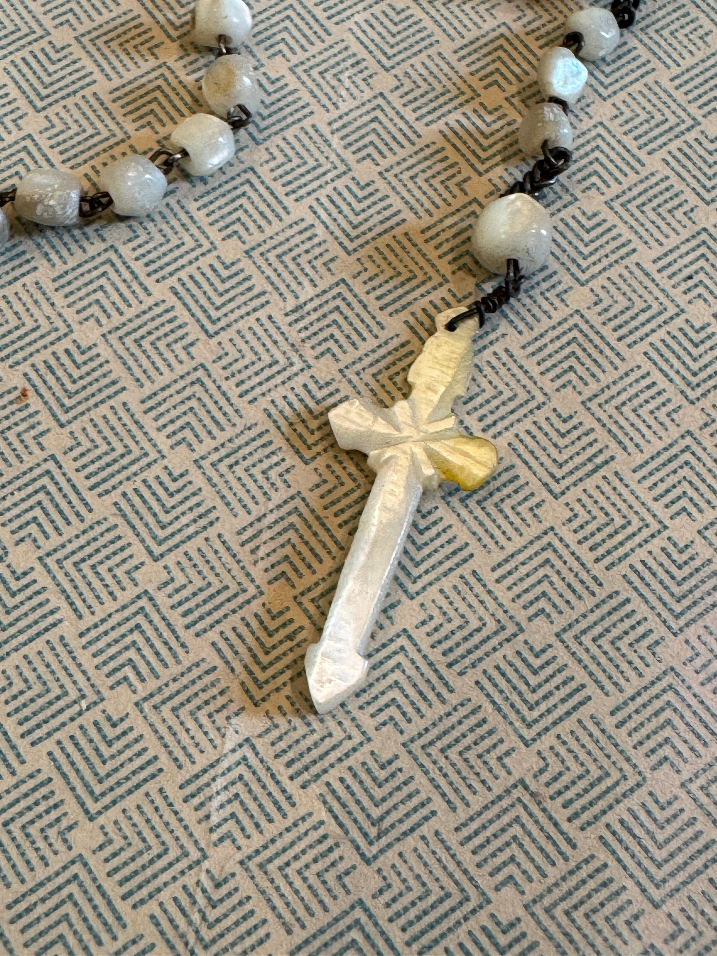 Antique French Mother of Pearl Rosary