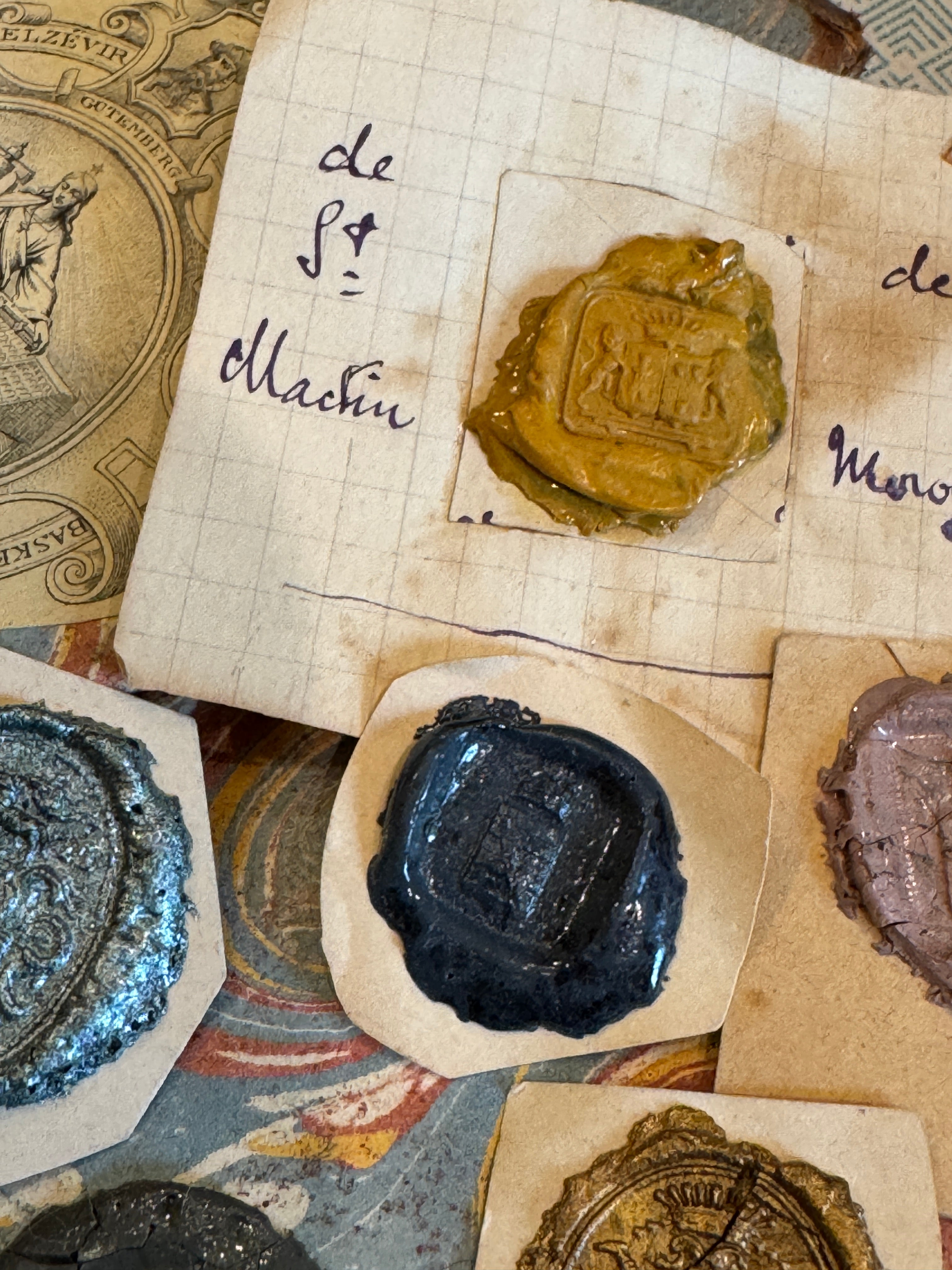 French 1700s - 1800s Wax Seal Collection