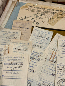 Antique French Envelope with Assorted Tax Receipts