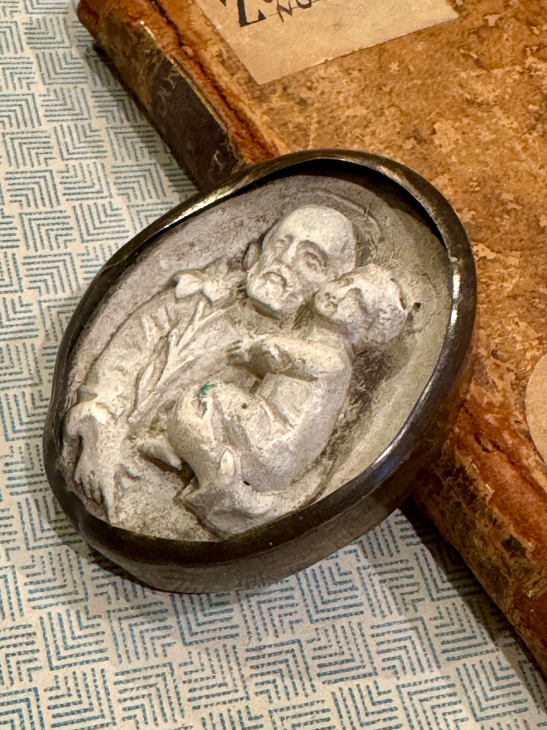 Beautiful Meerschaum 1800s French Religious Icon