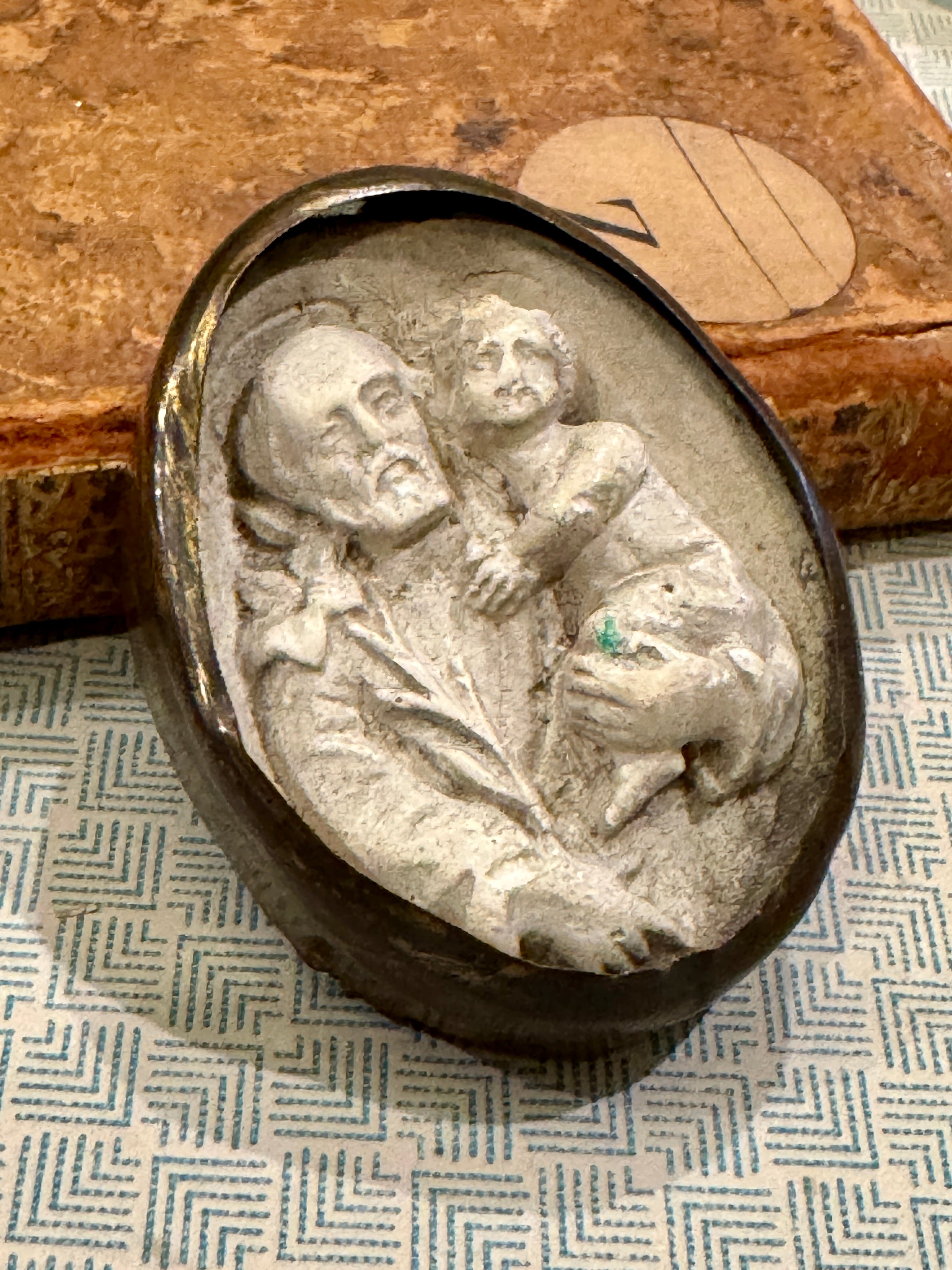 Beautiful Meerschaum 1800s French Religious Icon