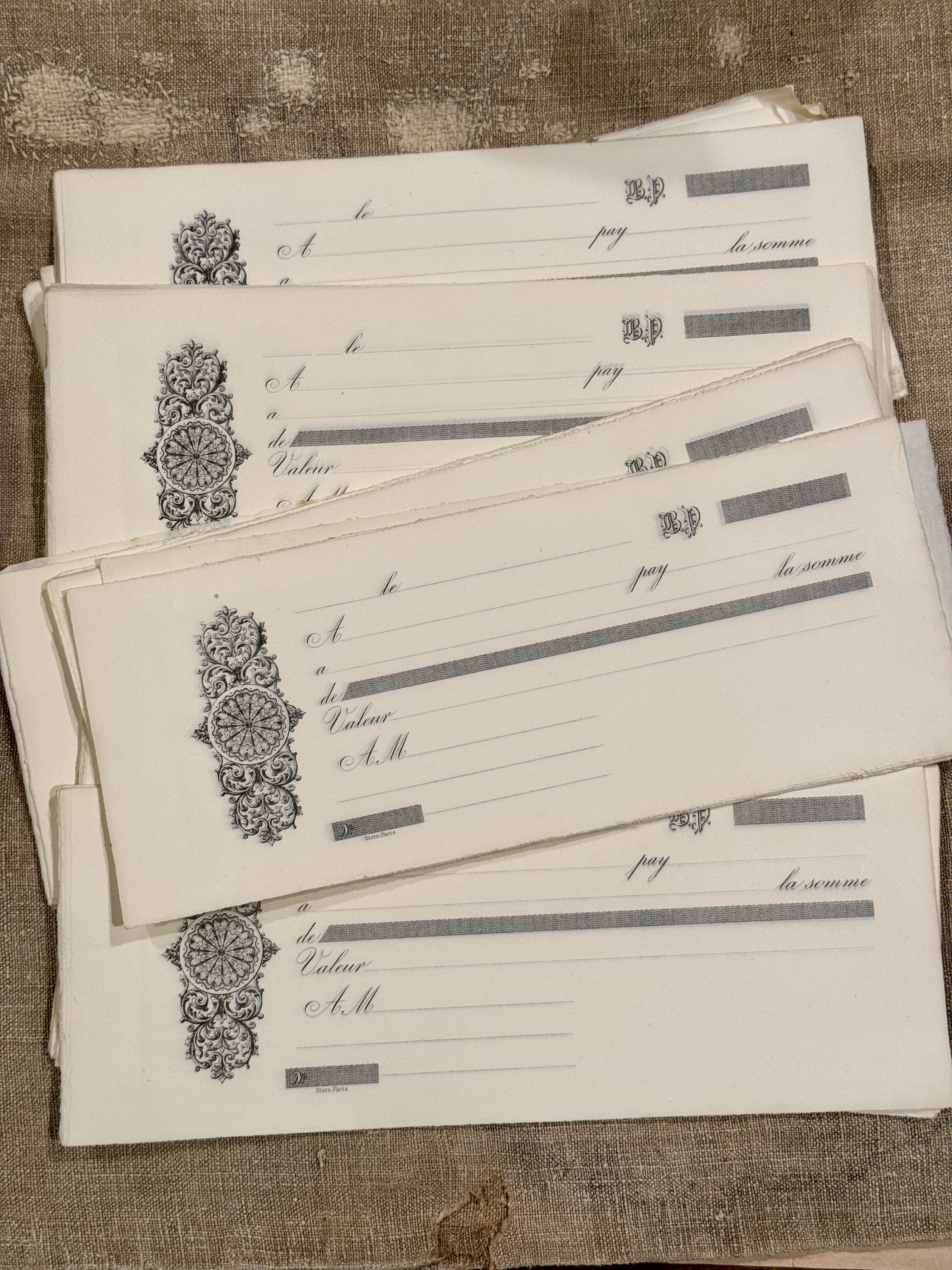 Vintage Blank Checks/Receipt Bundles in sets of 8