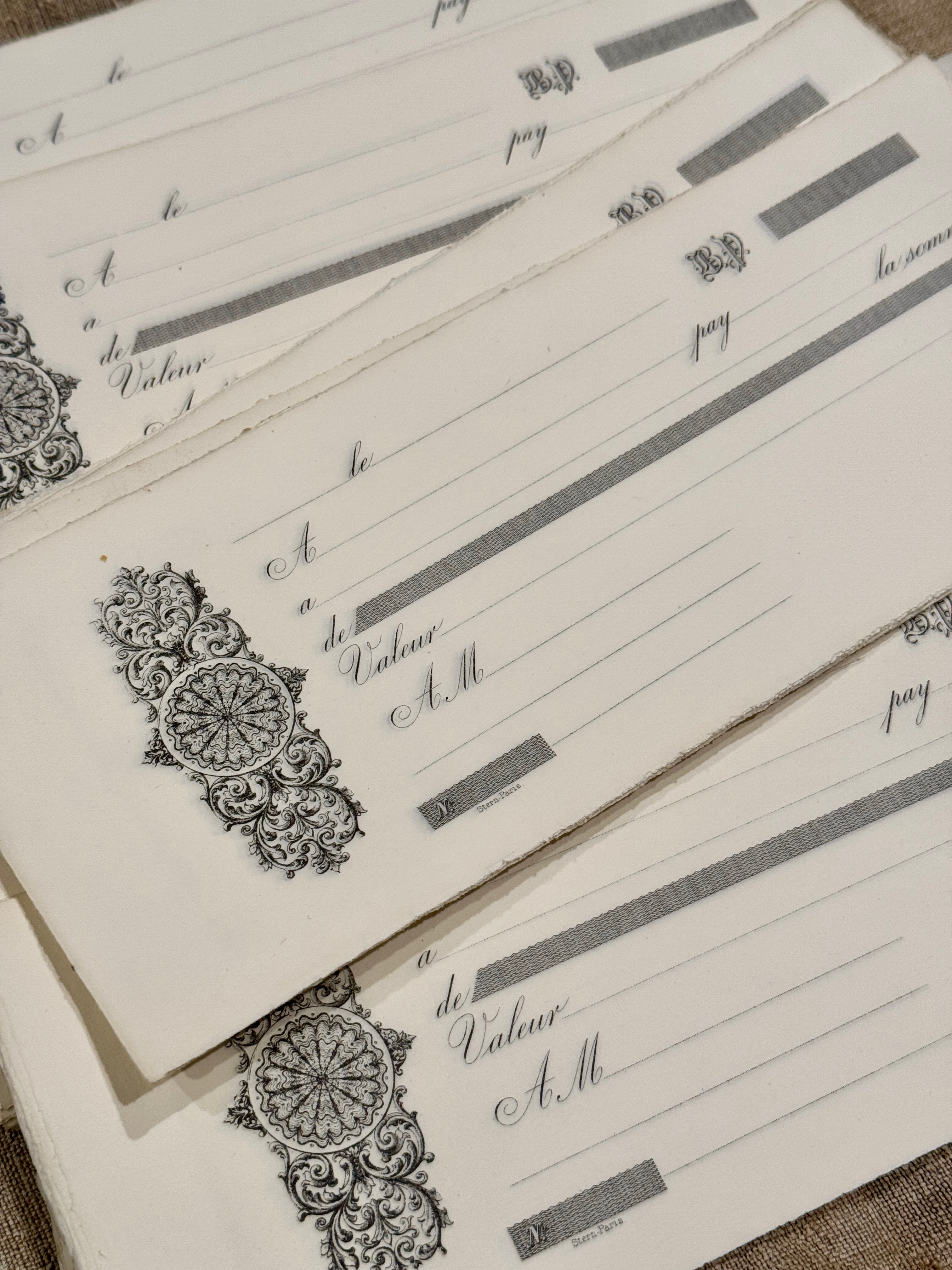 Vintage Blank Checks/Receipt Bundles in sets of 8
