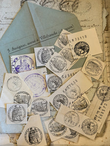 Antique French Envelope with All Sorts of Tax Stamp Ephemera