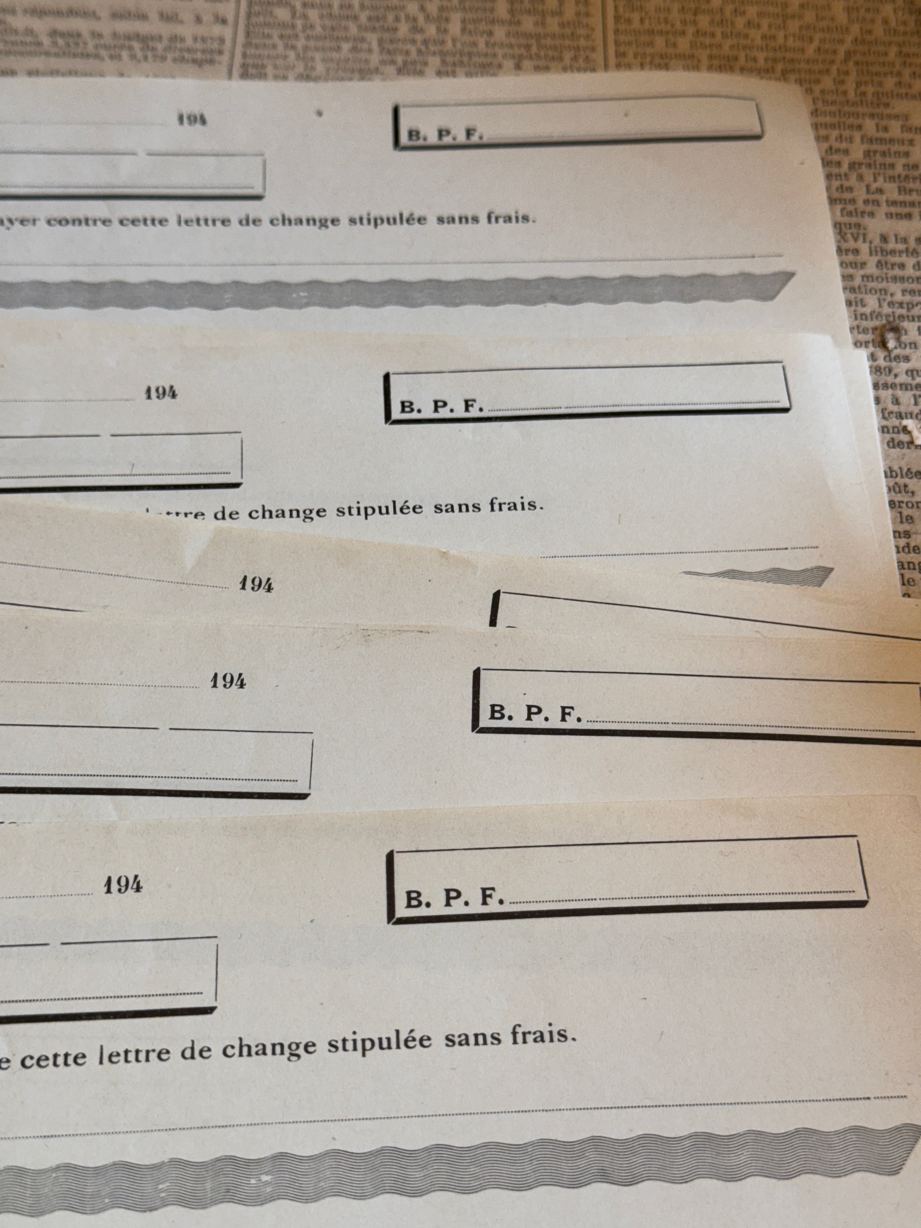 Vintage Checks/Receipt Bundles in sets of 9