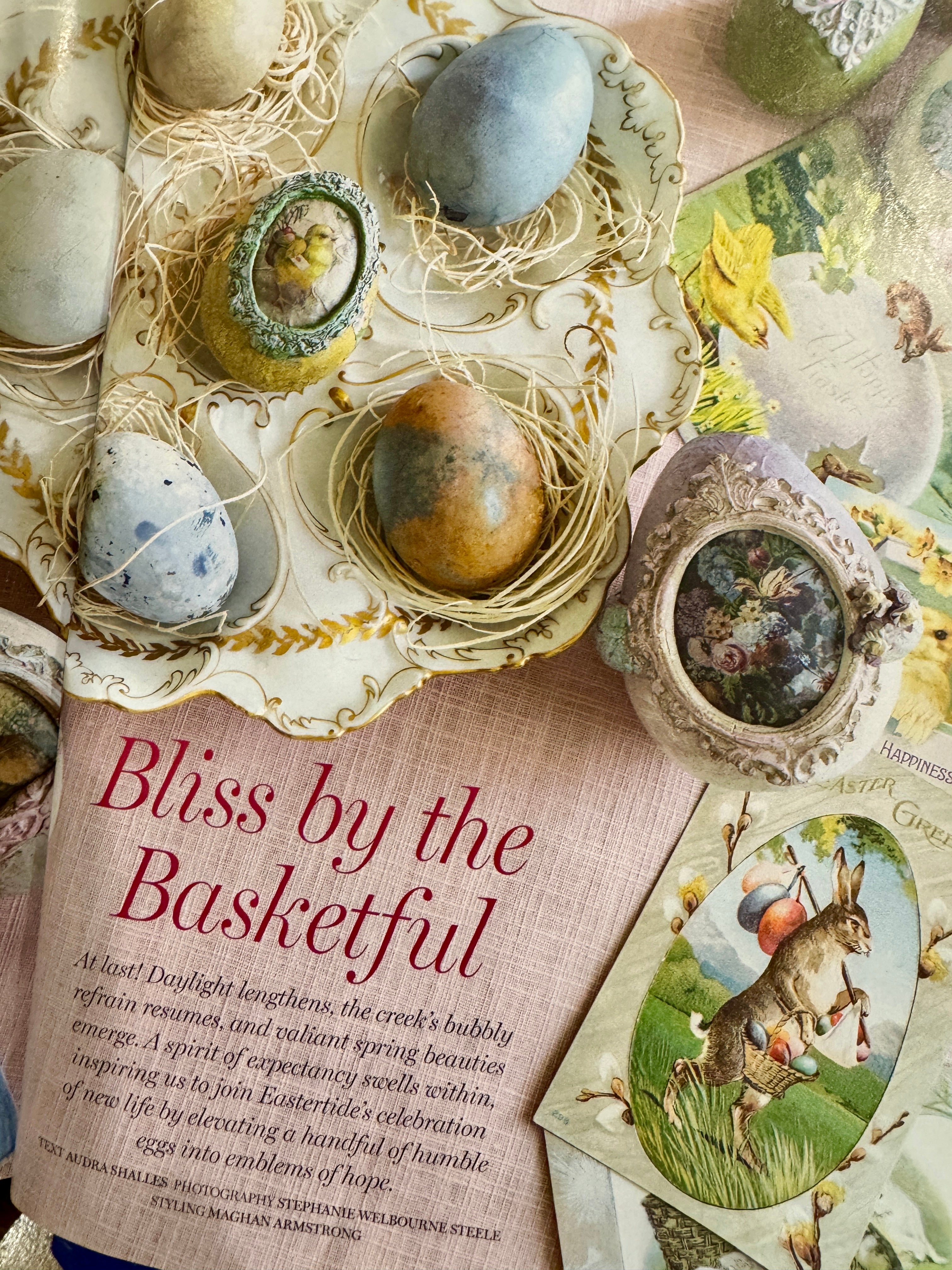 Large Paper Mache Eggs as seen in Victoria Magazine