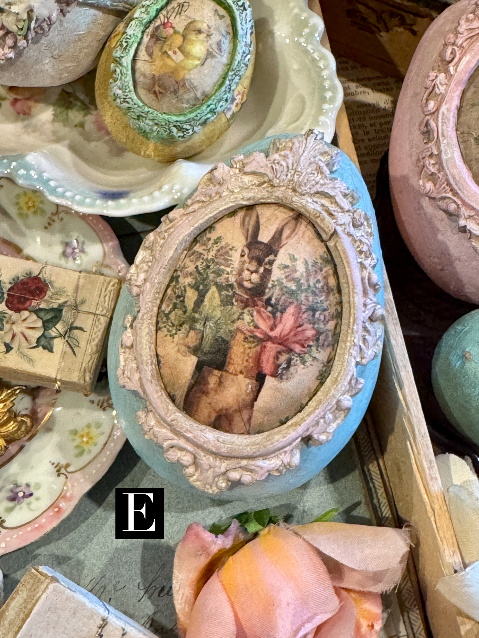 Large Paper Mache Eggs as seen in Victoria Magazine