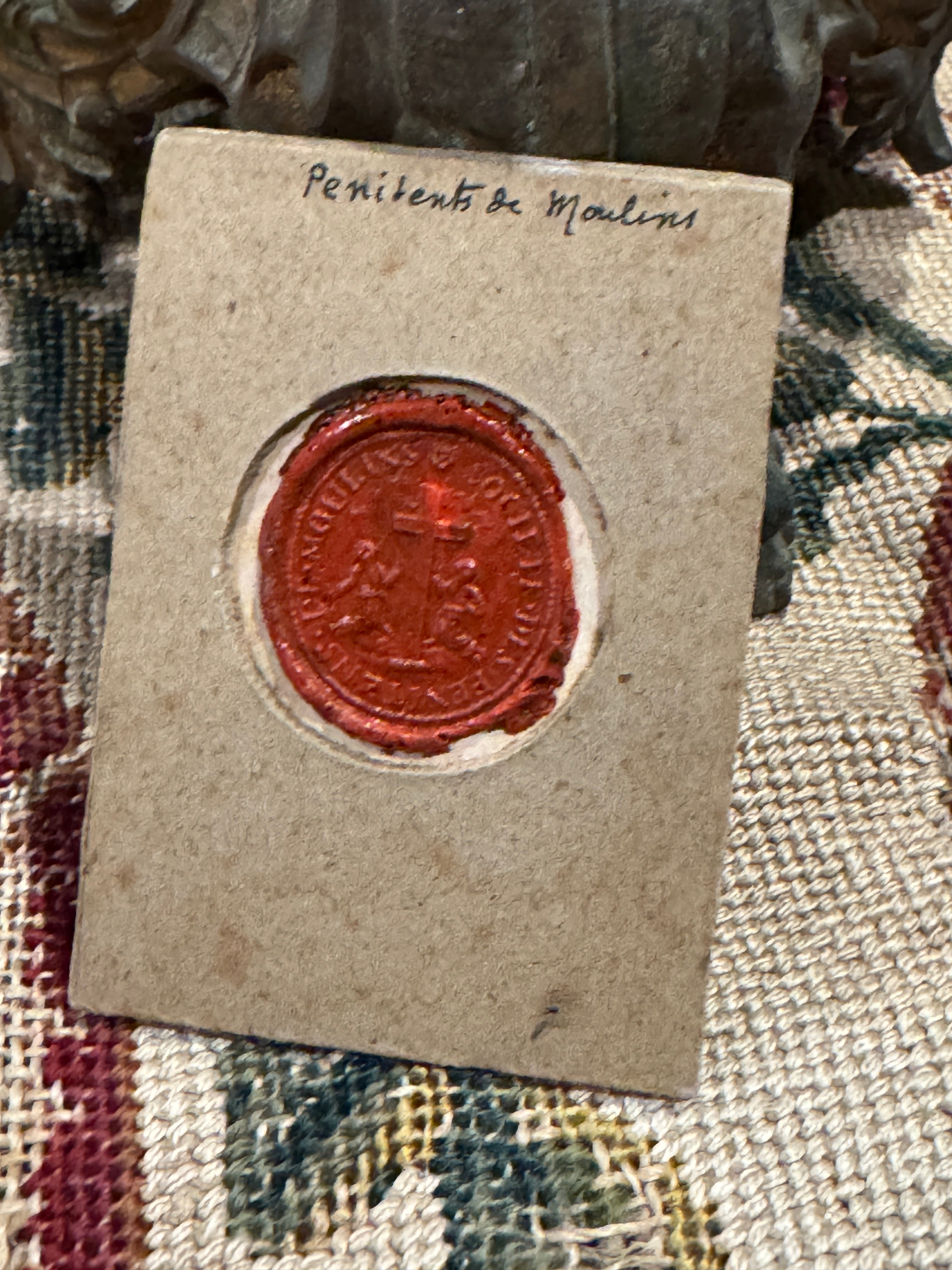 Antique French Framed Wax Seal Impressions