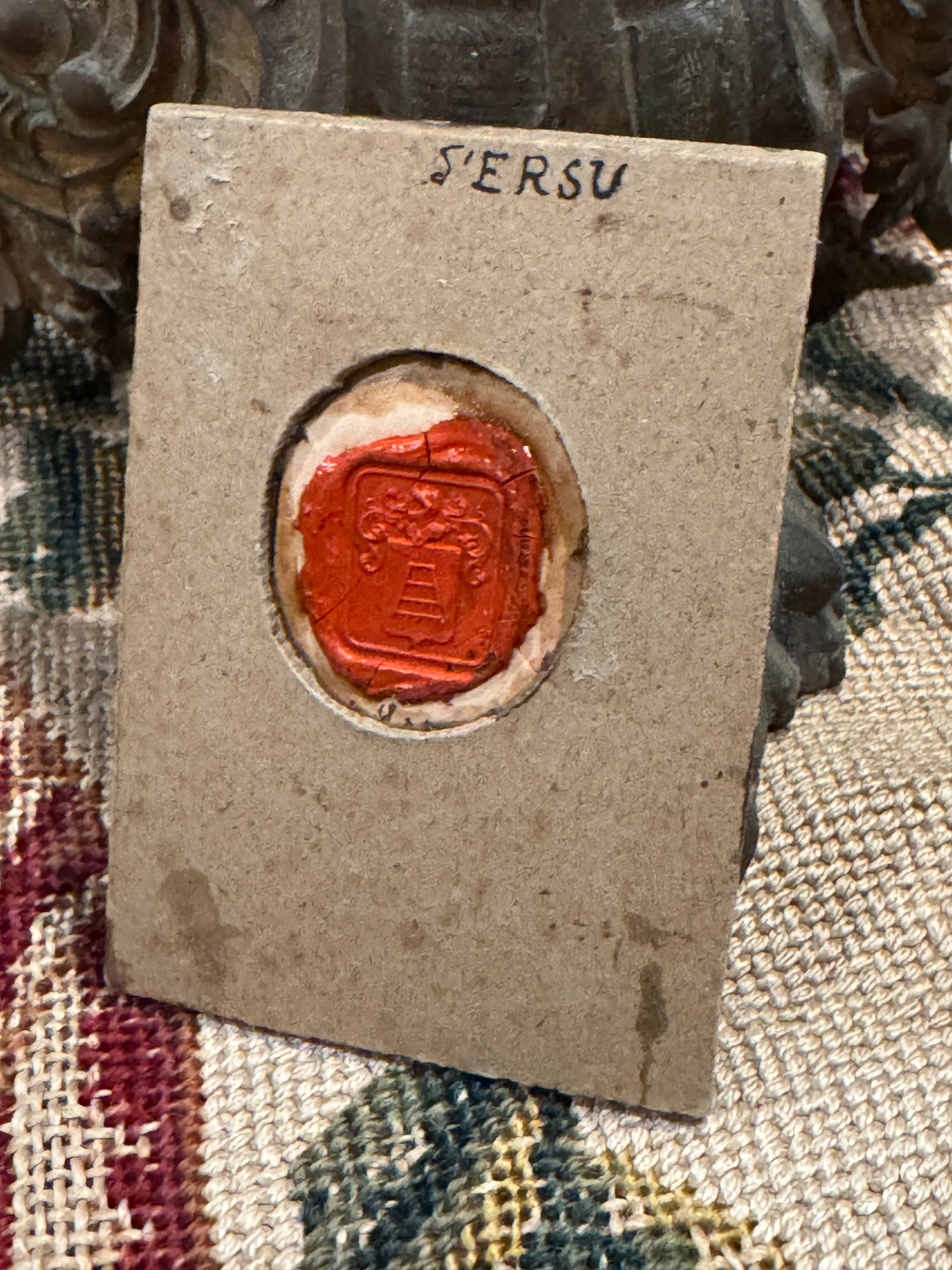 Antique French Framed Wax Seal Impressions