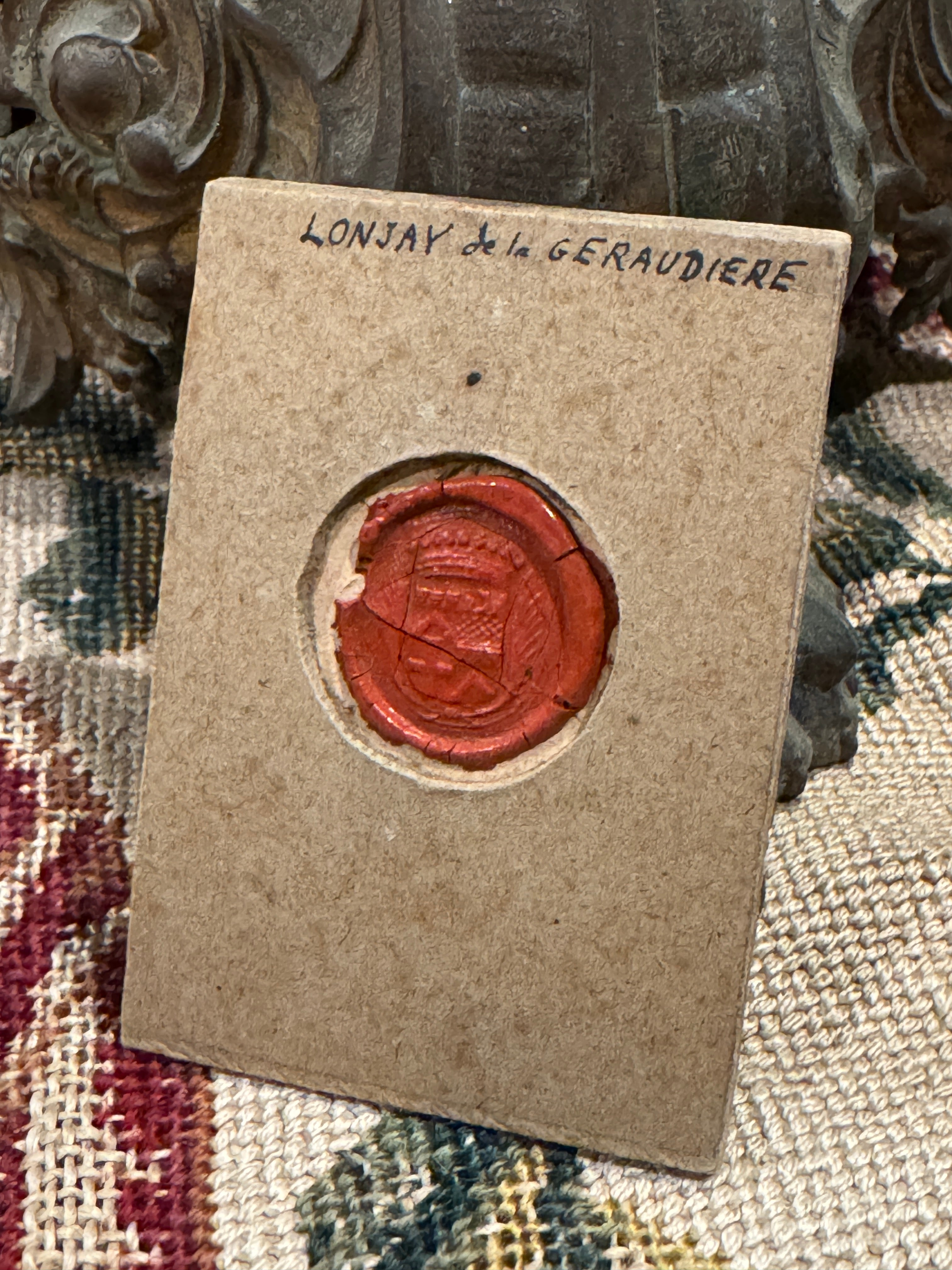 Antique French Framed Wax Seal Impressions