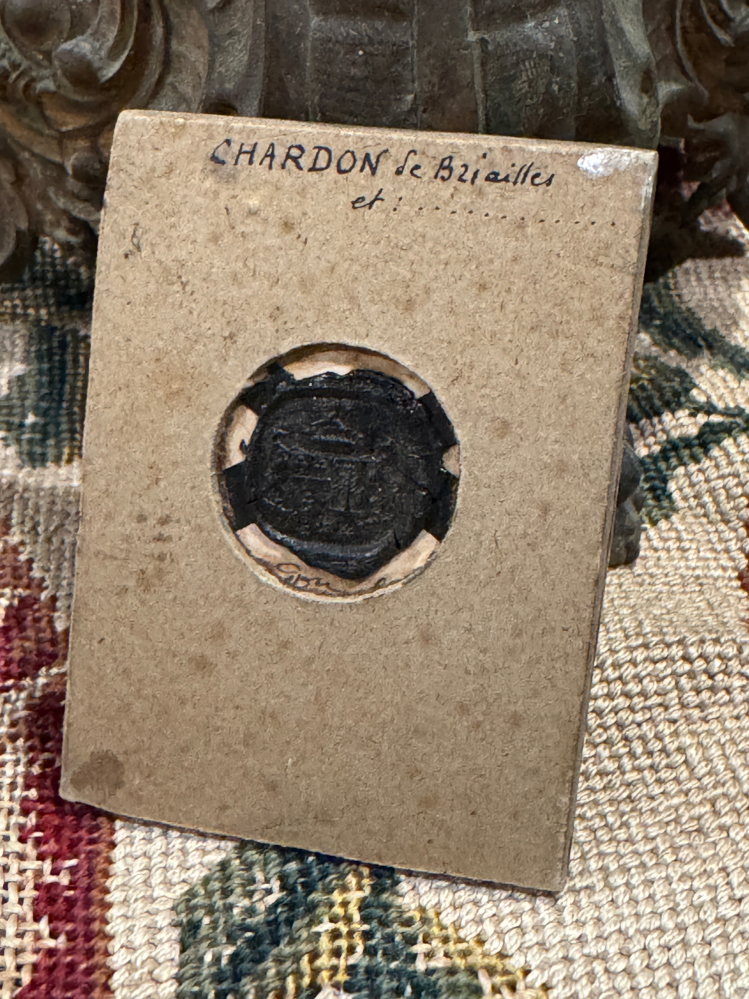 Antique French Framed Wax Seal Impressions