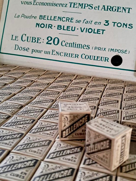 Antique French Bellencre Dry Ink Cubes