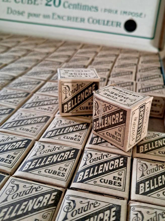 Antique French Bellencre Dry Ink Cubes