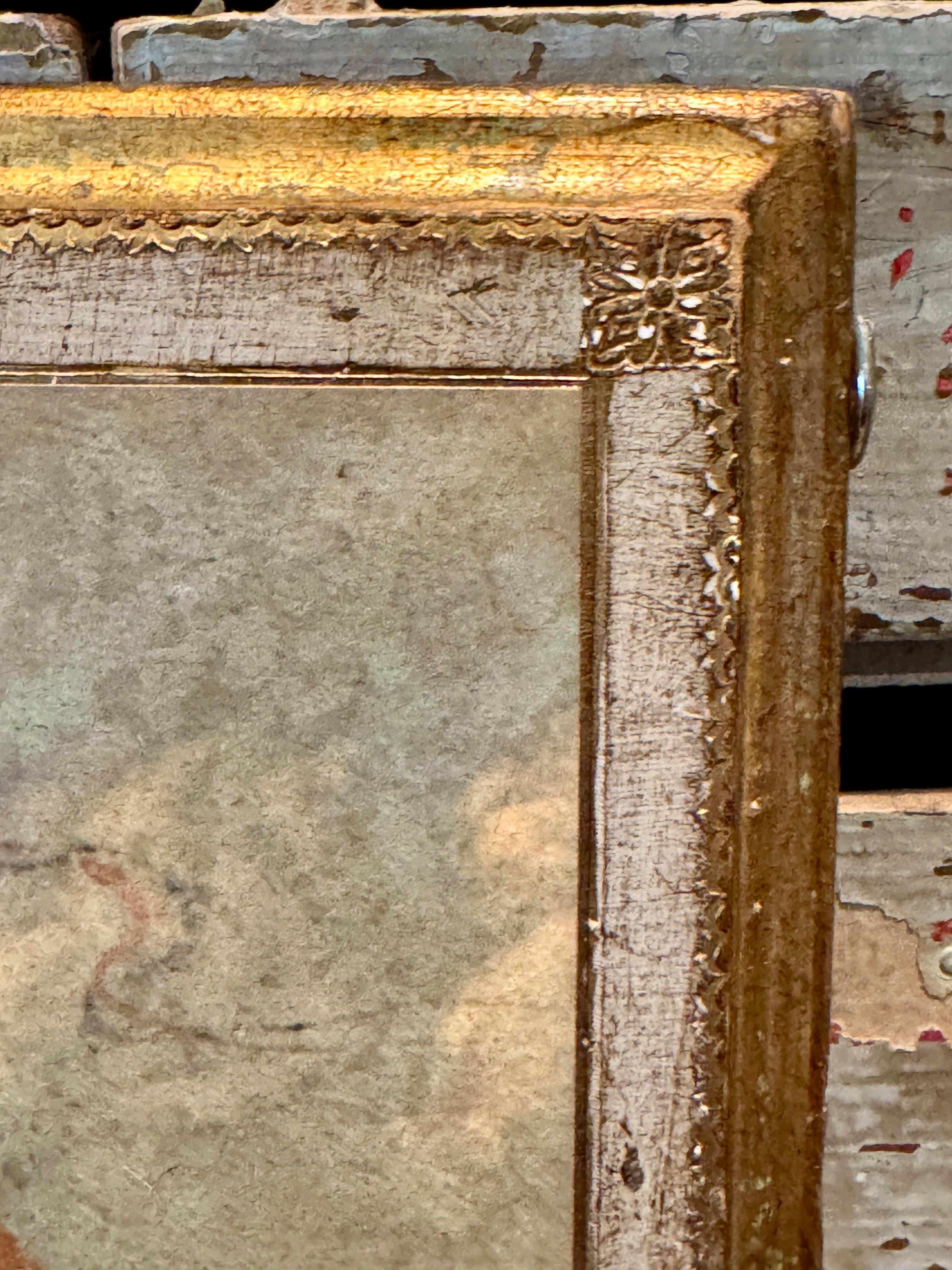 Italian Florentine Print on Wood Plaque