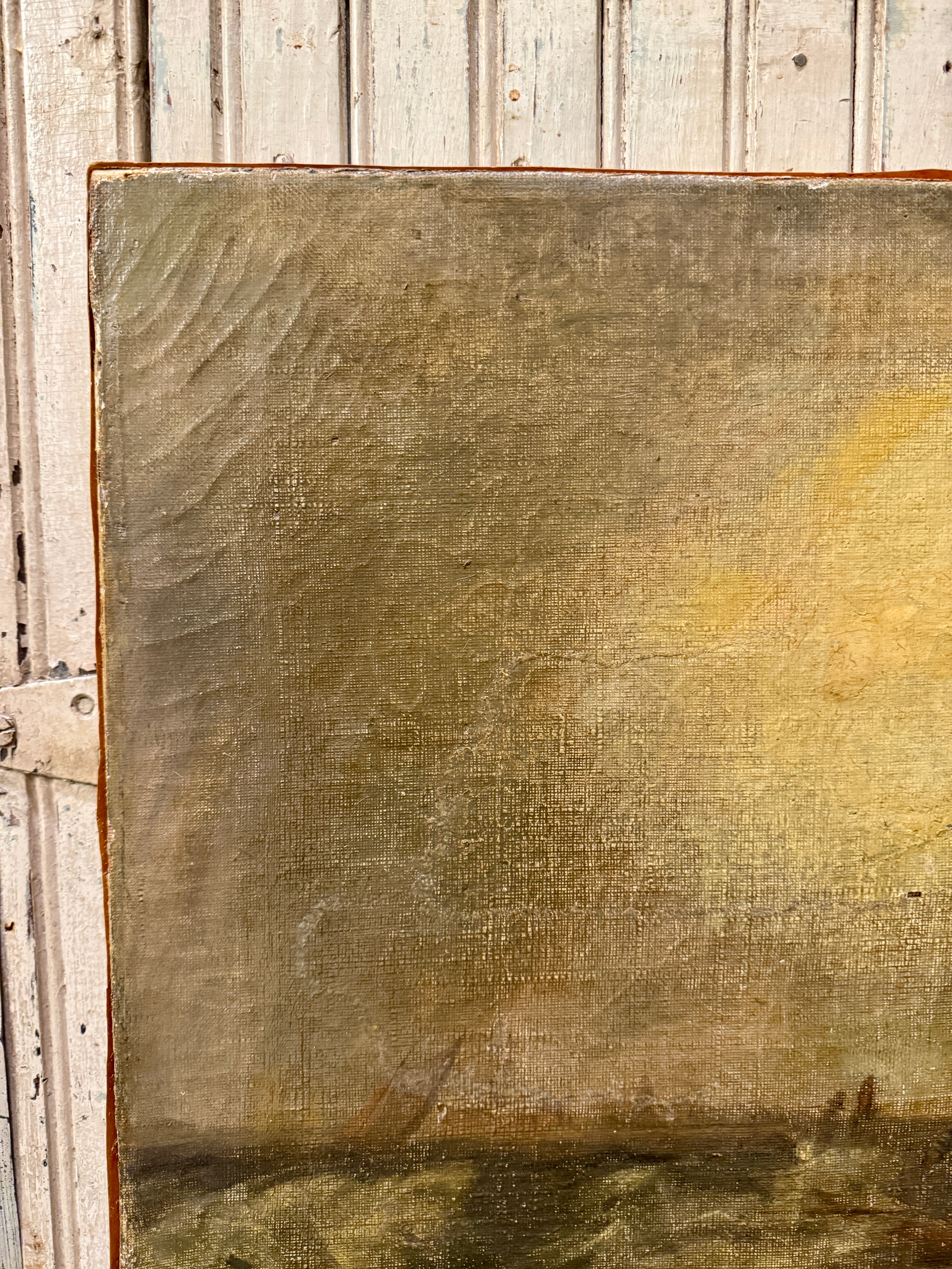 Antique 1800s Nautical Oil Painting