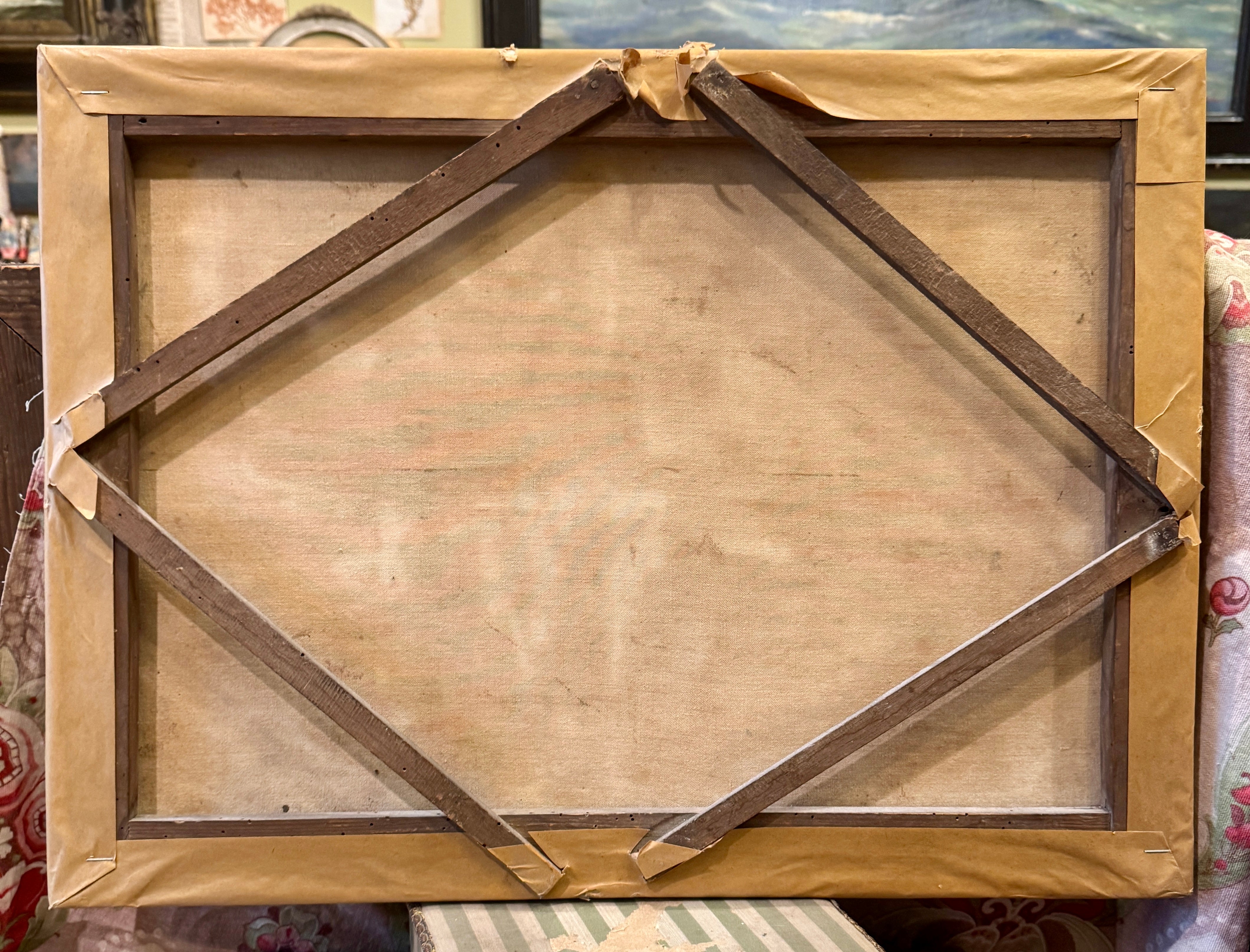 Antique 1800s Nautical Oil Painting