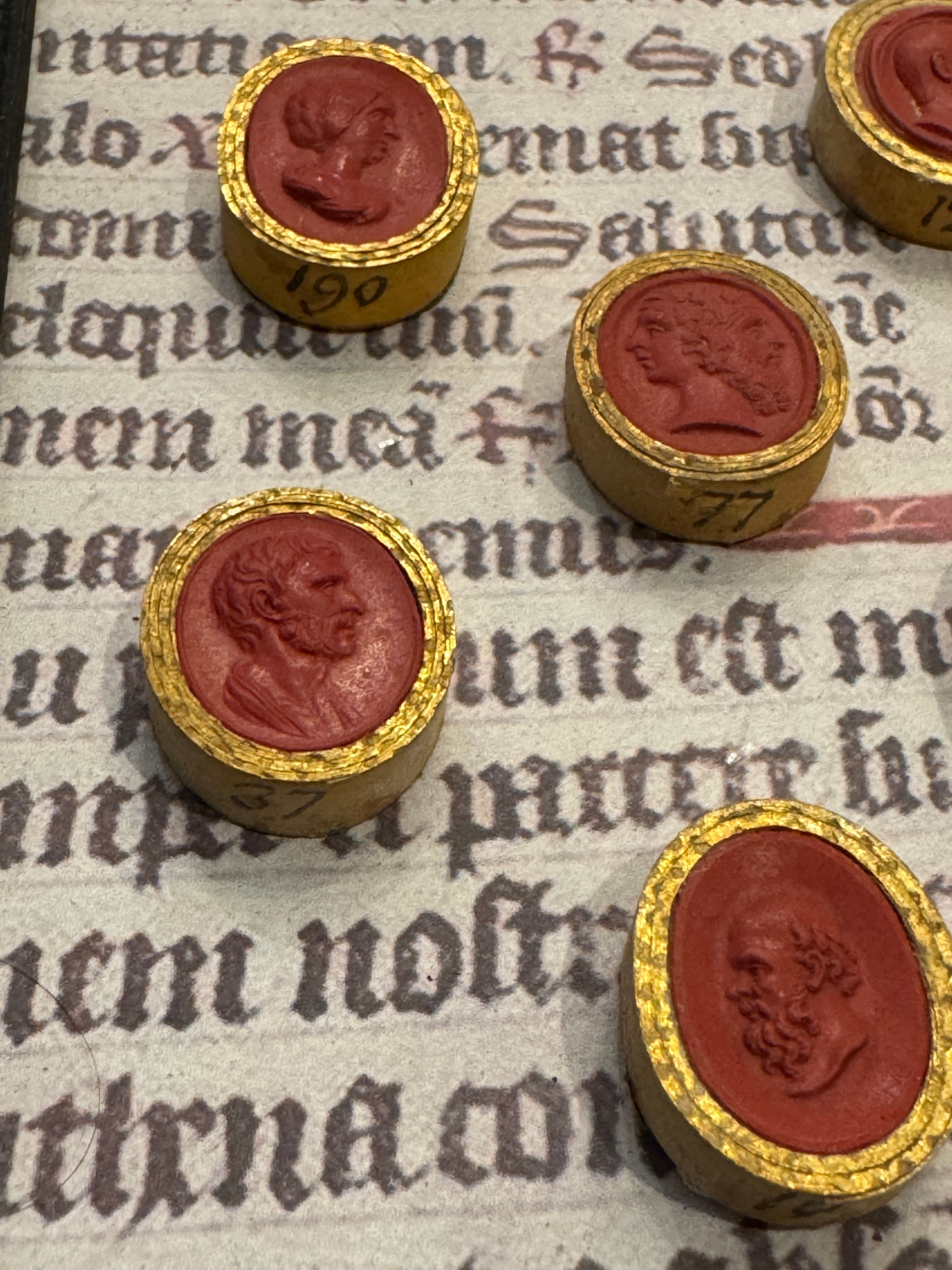 Rare Early 1800s Antique Red Sulfur Intaglios