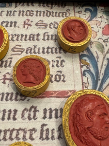 Rare Early 1800s Antique Red Sulfur Intaglios