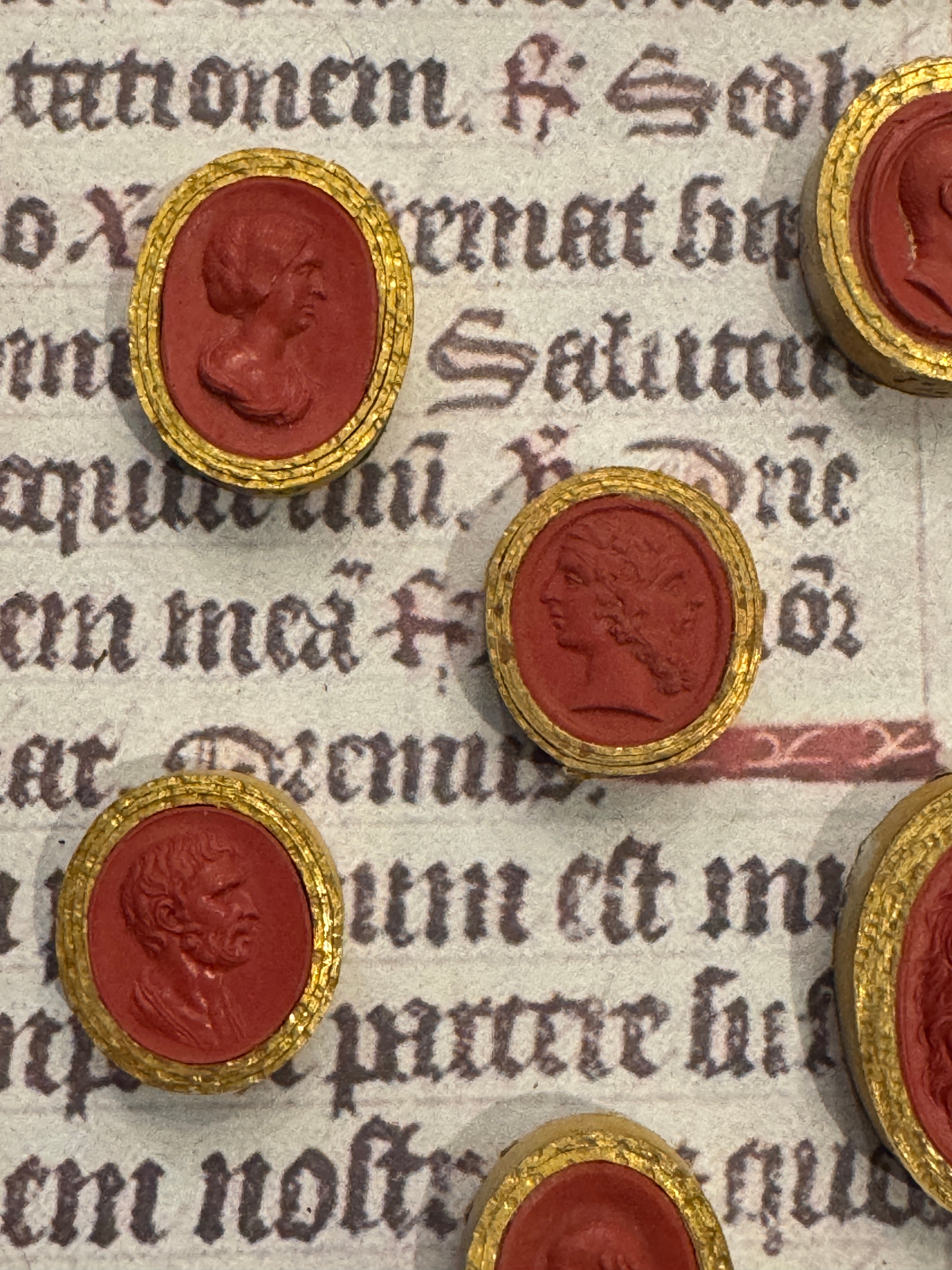 Rare Early 1800s Antique Red Sulfur Intaglios