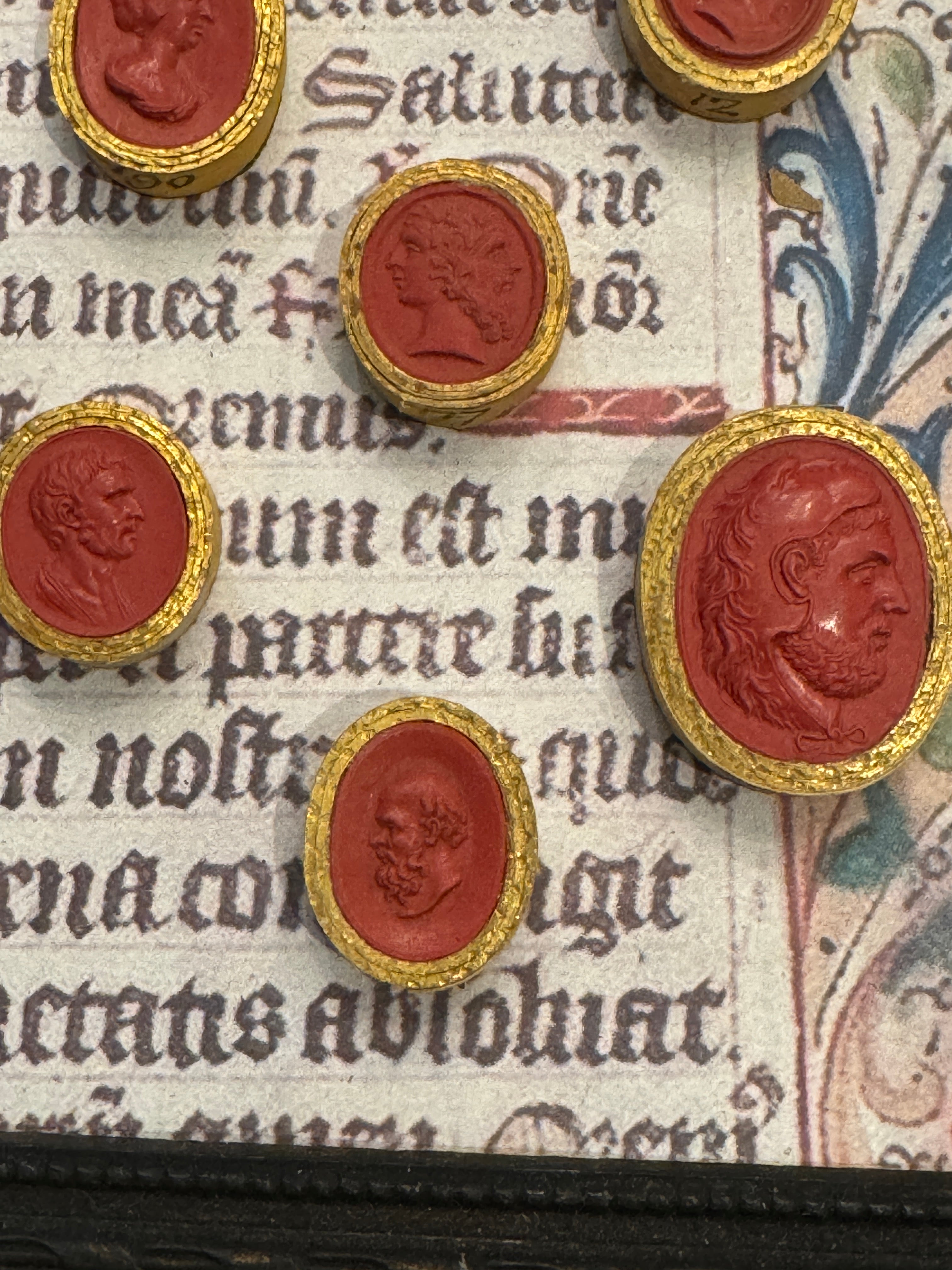 Rare Early 1800s Antique Red Sulfur Intaglios
