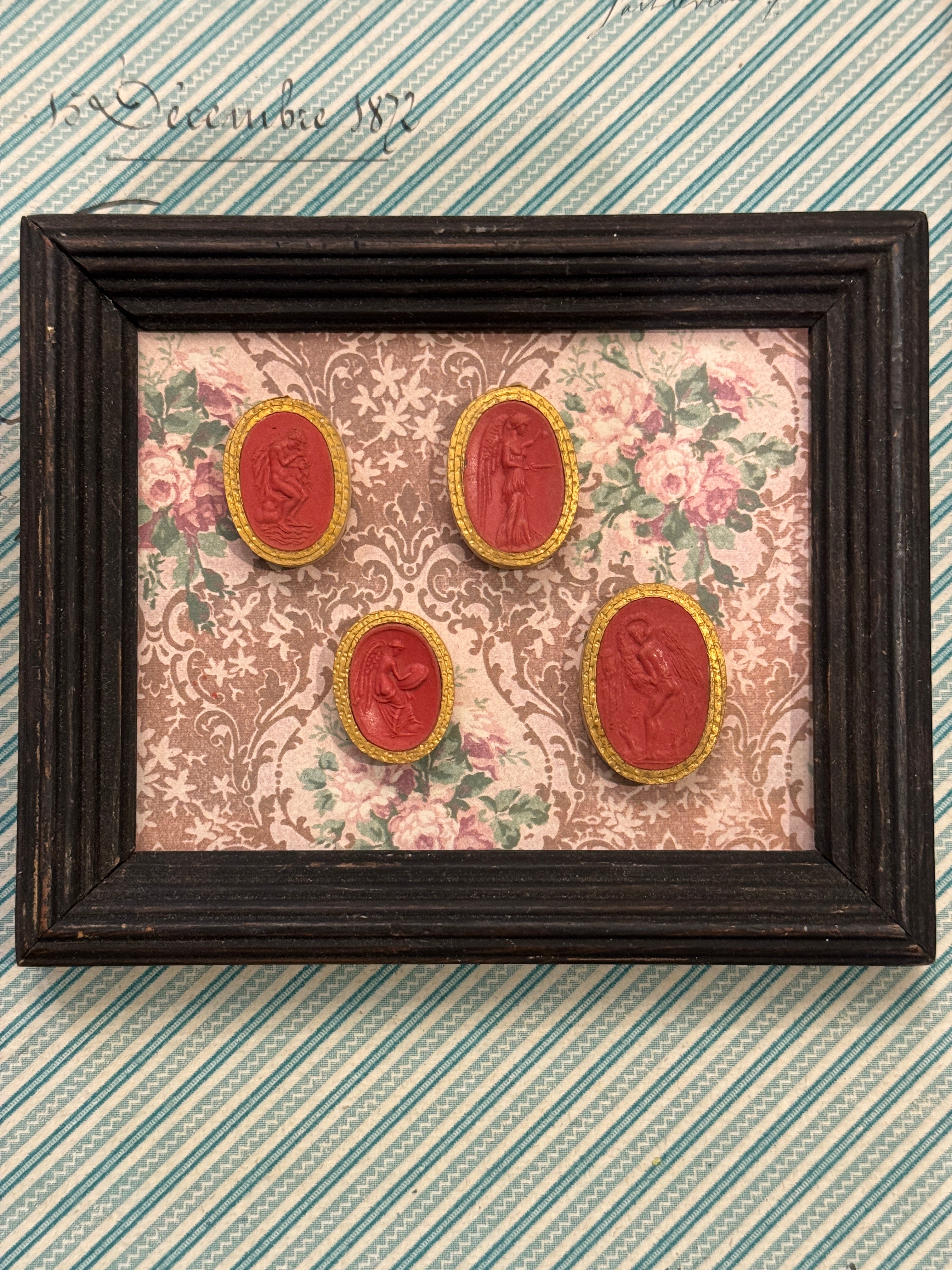Rare Early 1800s Antique Red Sulfur Intaglios
