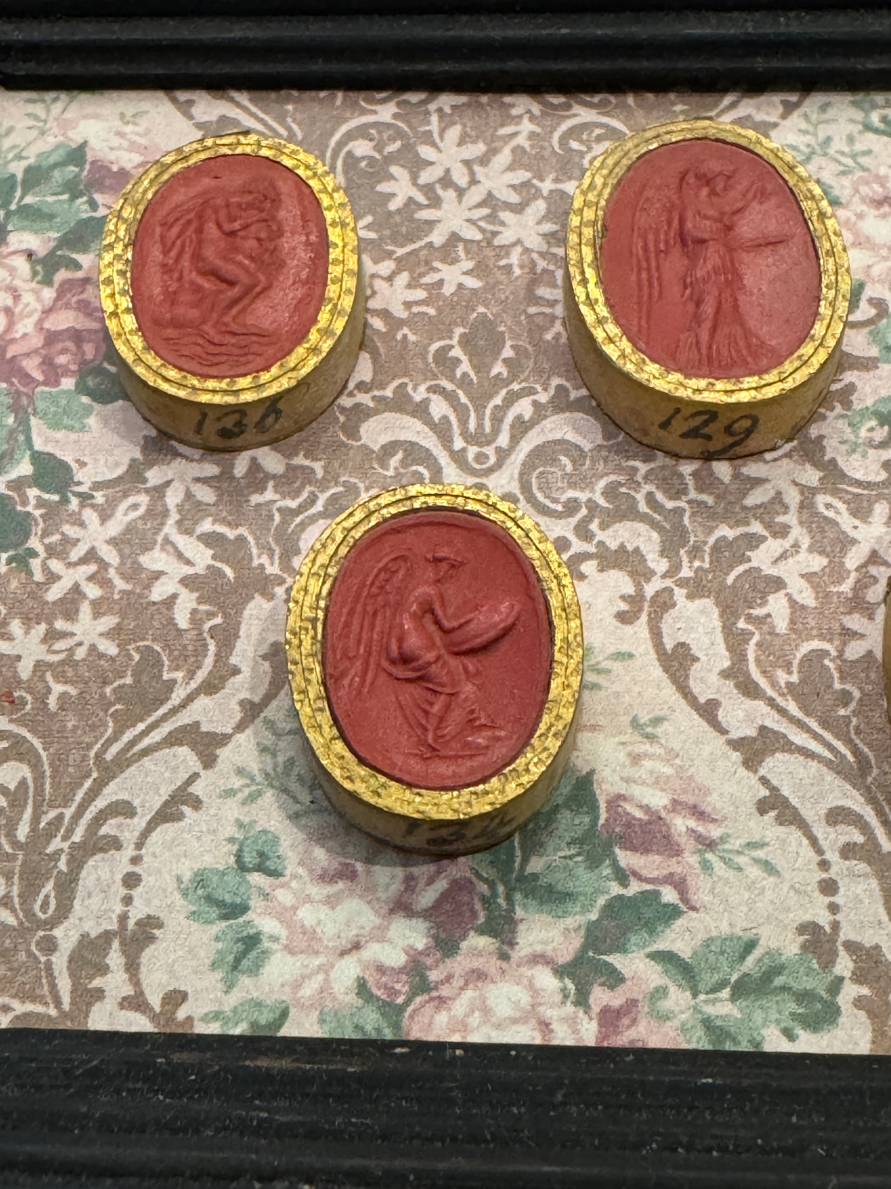 Rare Early 1800s Antique Red Sulfur Intaglios