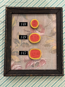 Very Rare Early 1800s Antique Red Sulfur Cherub Intaglios