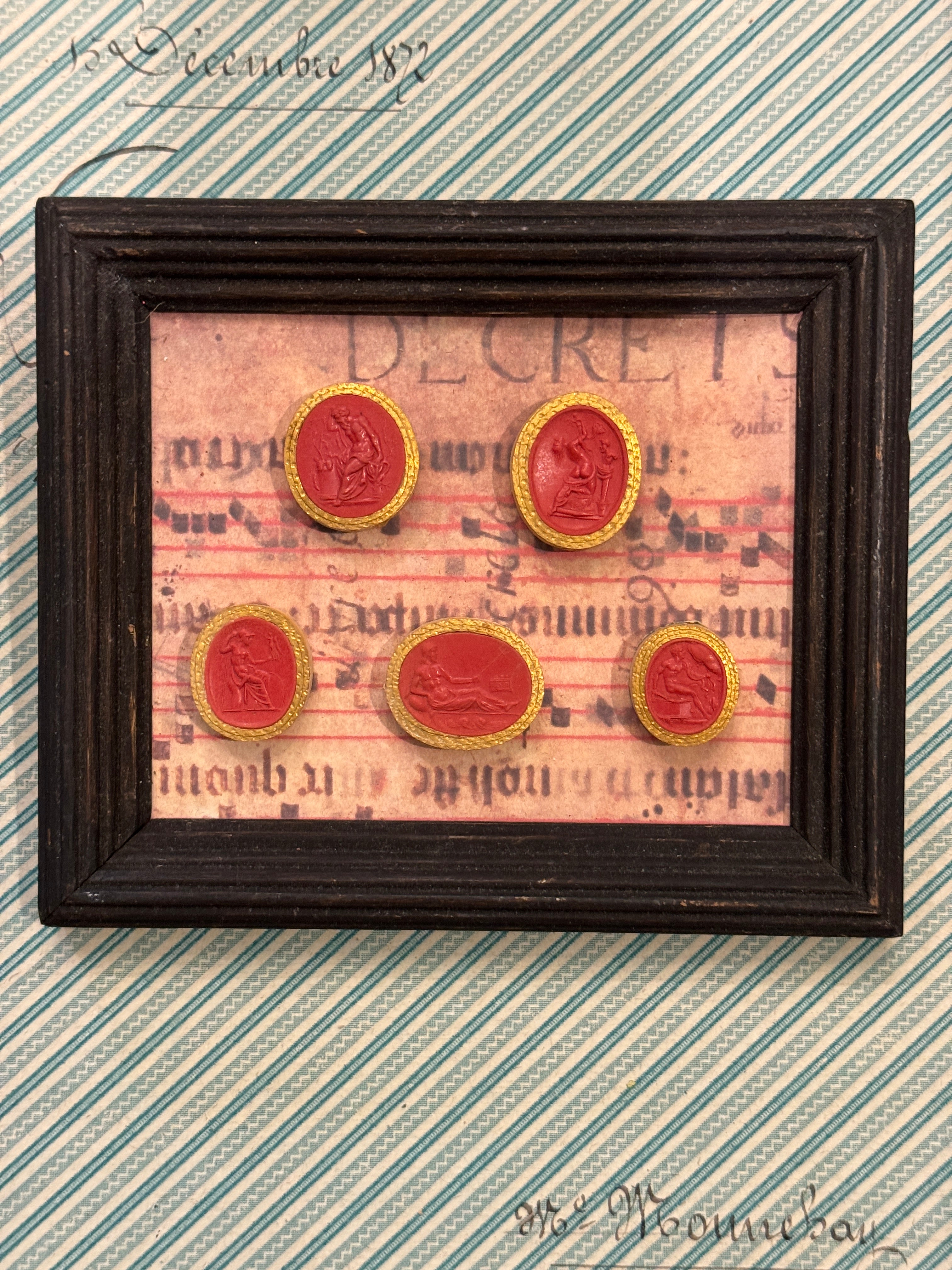 Rare Early 1800s Antique Red Sulfur Intaglios