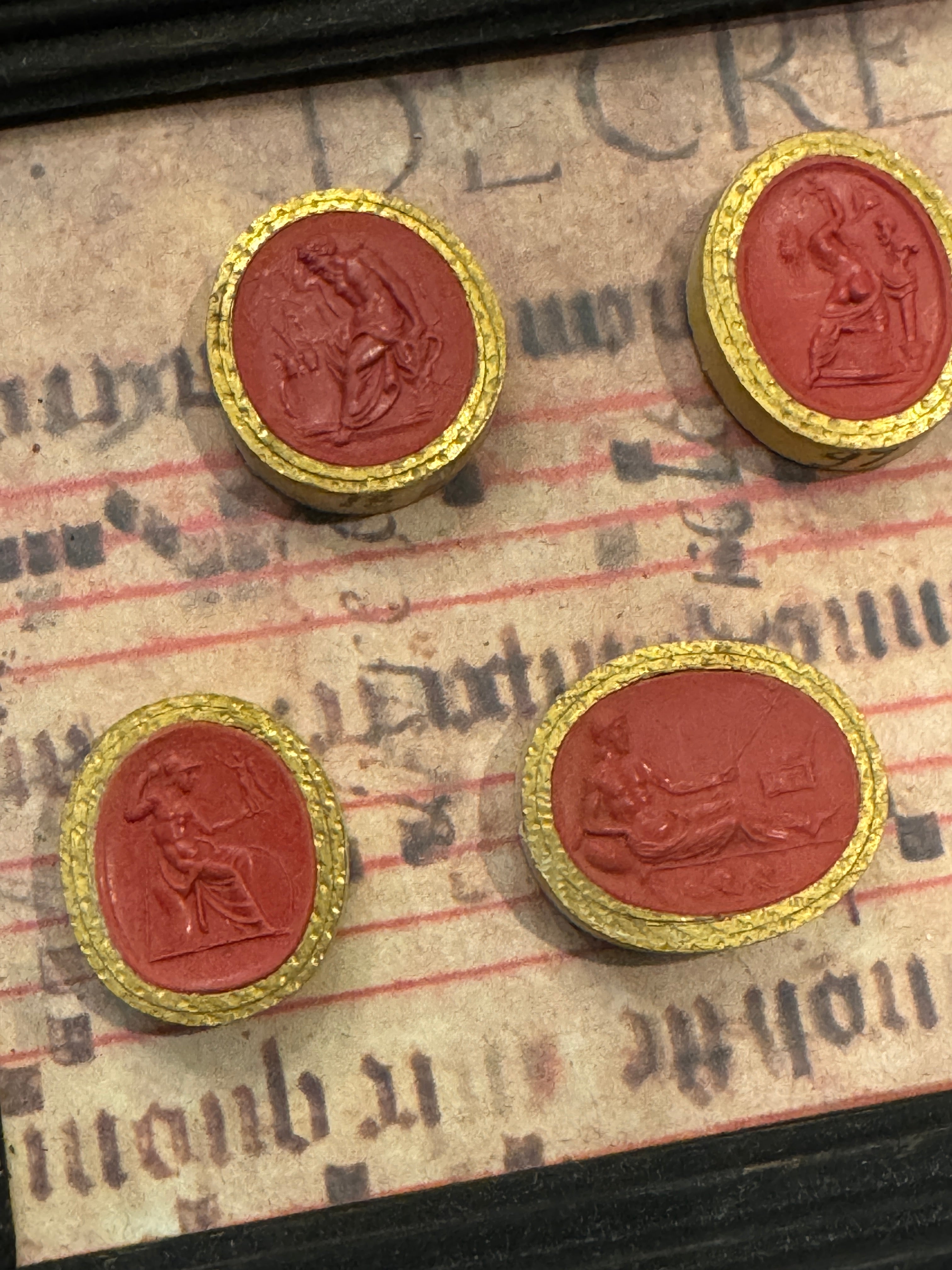 Rare Early 1800s Antique Red Sulfur Intaglios