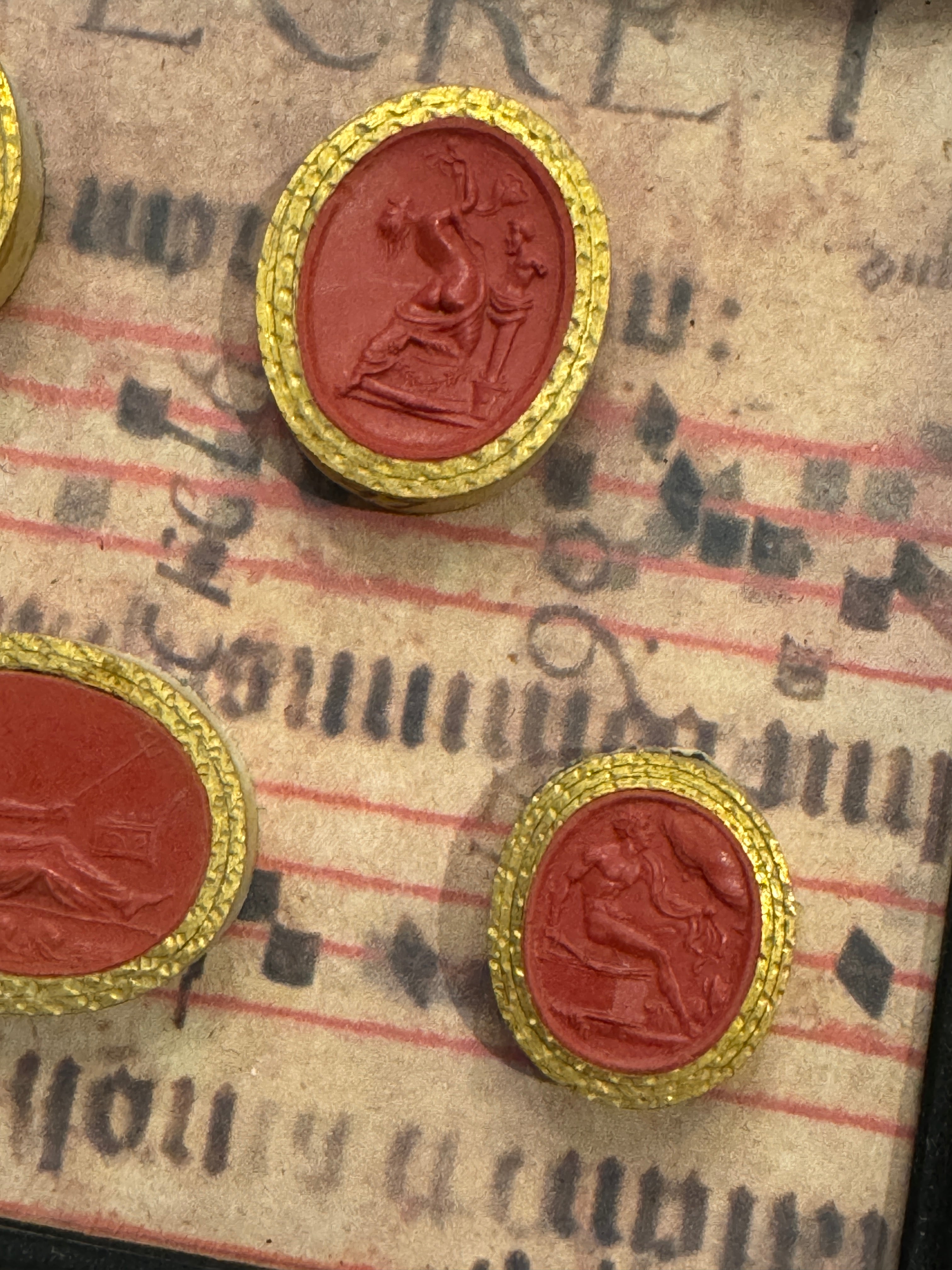 Rare Early 1800s Antique Red Sulfur Intaglios