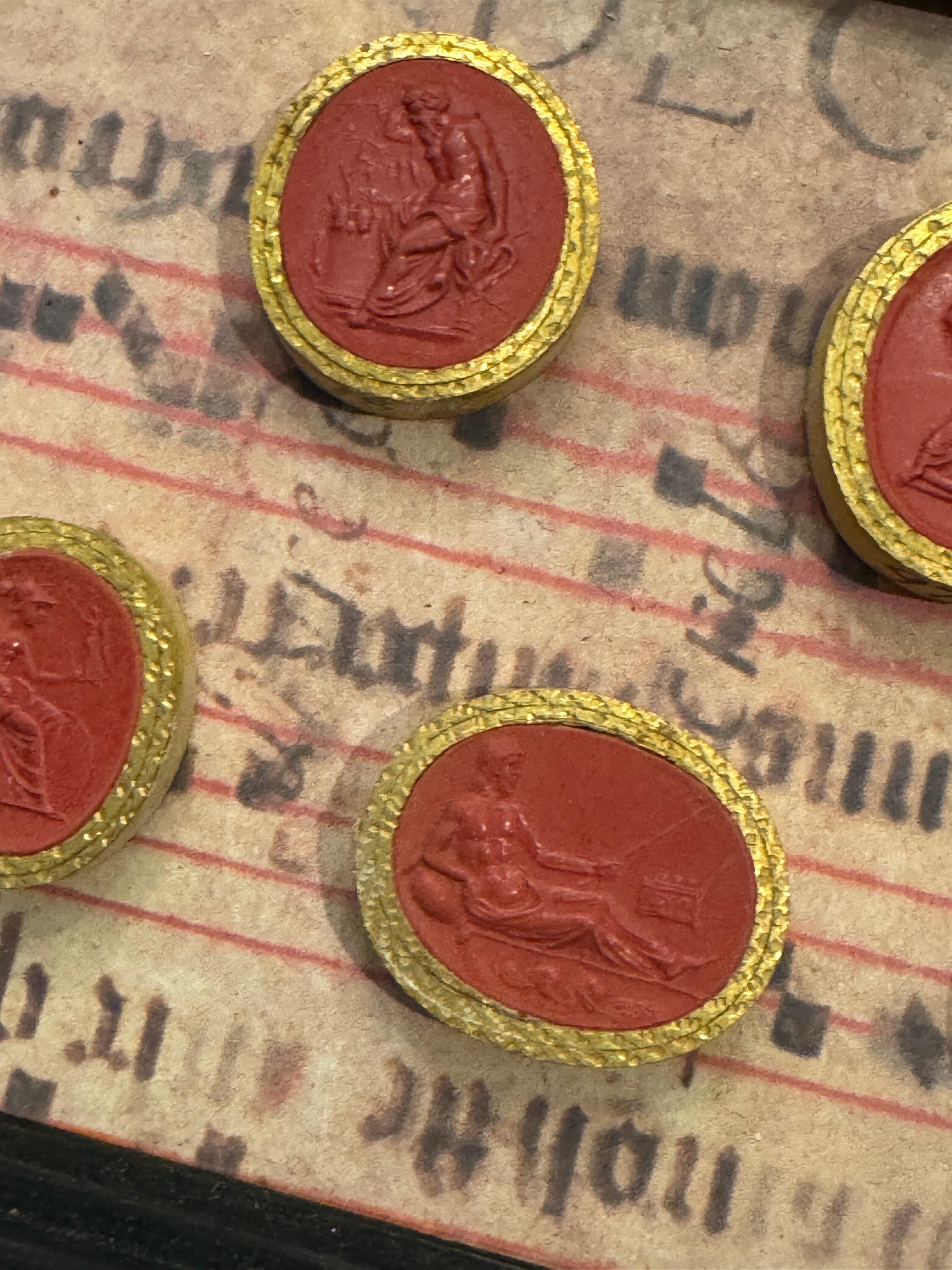 Rare Early 1800s Antique Red Sulfur Intaglios