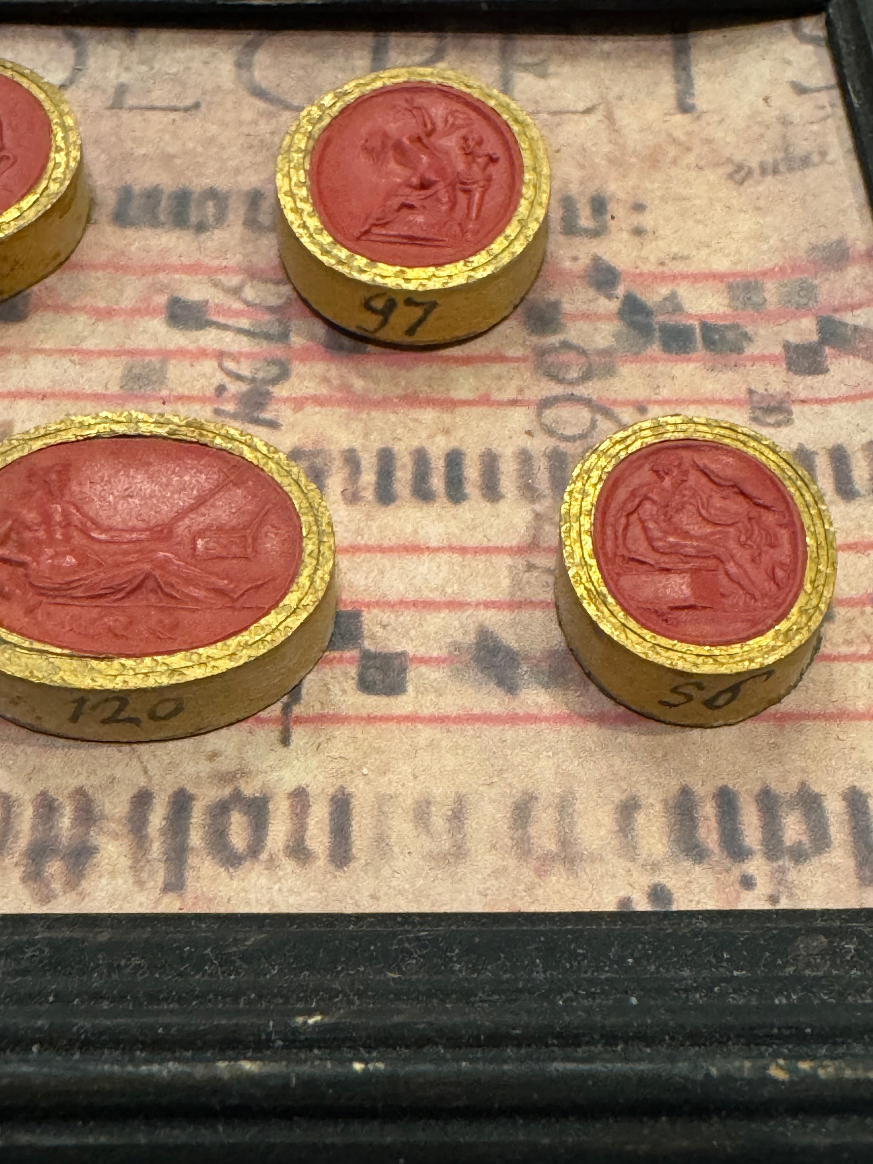 Rare Early 1800s Antique Red Sulfur Intaglios