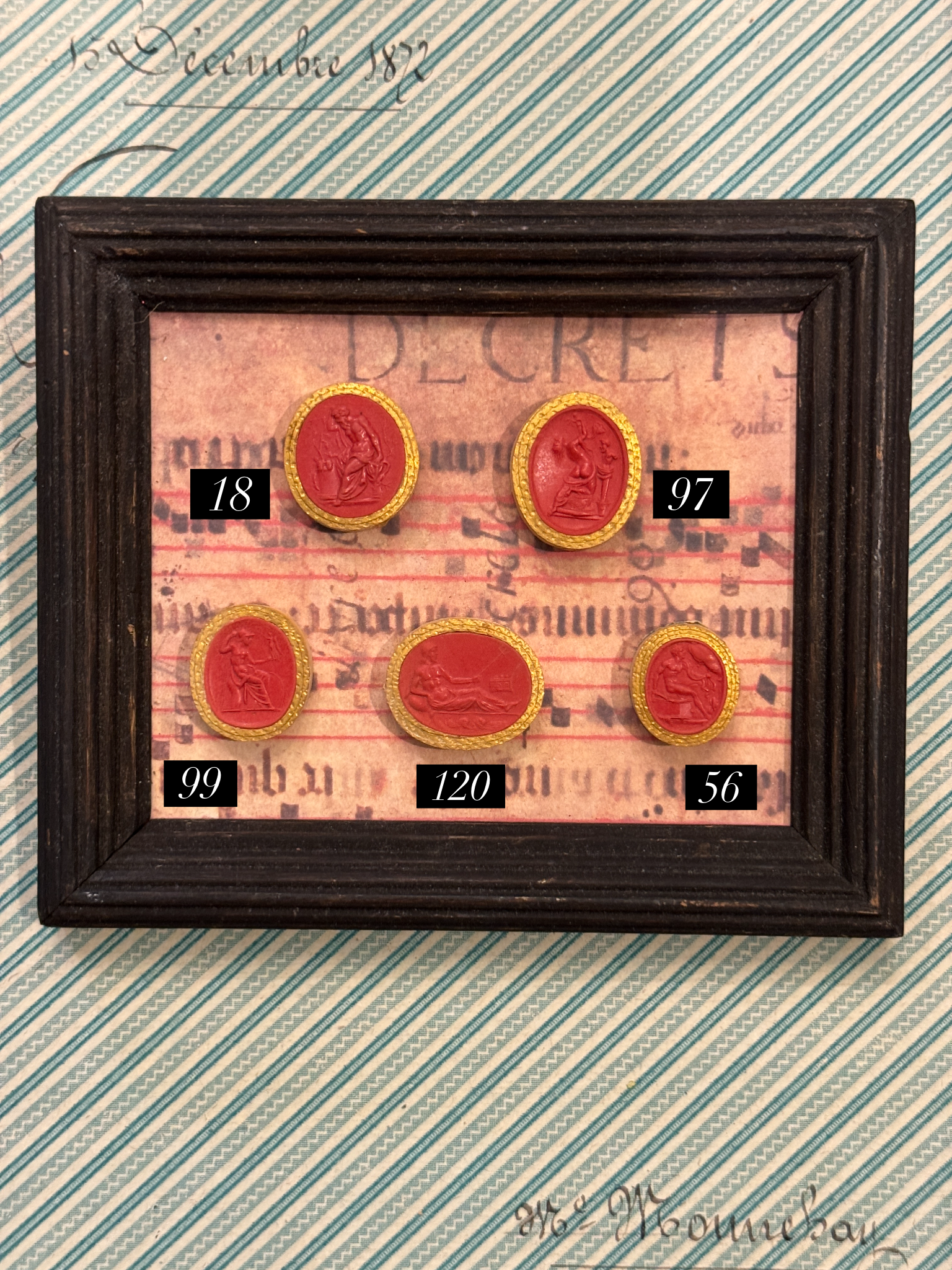 Rare Early 1800s Antique Red Sulfur Intaglios