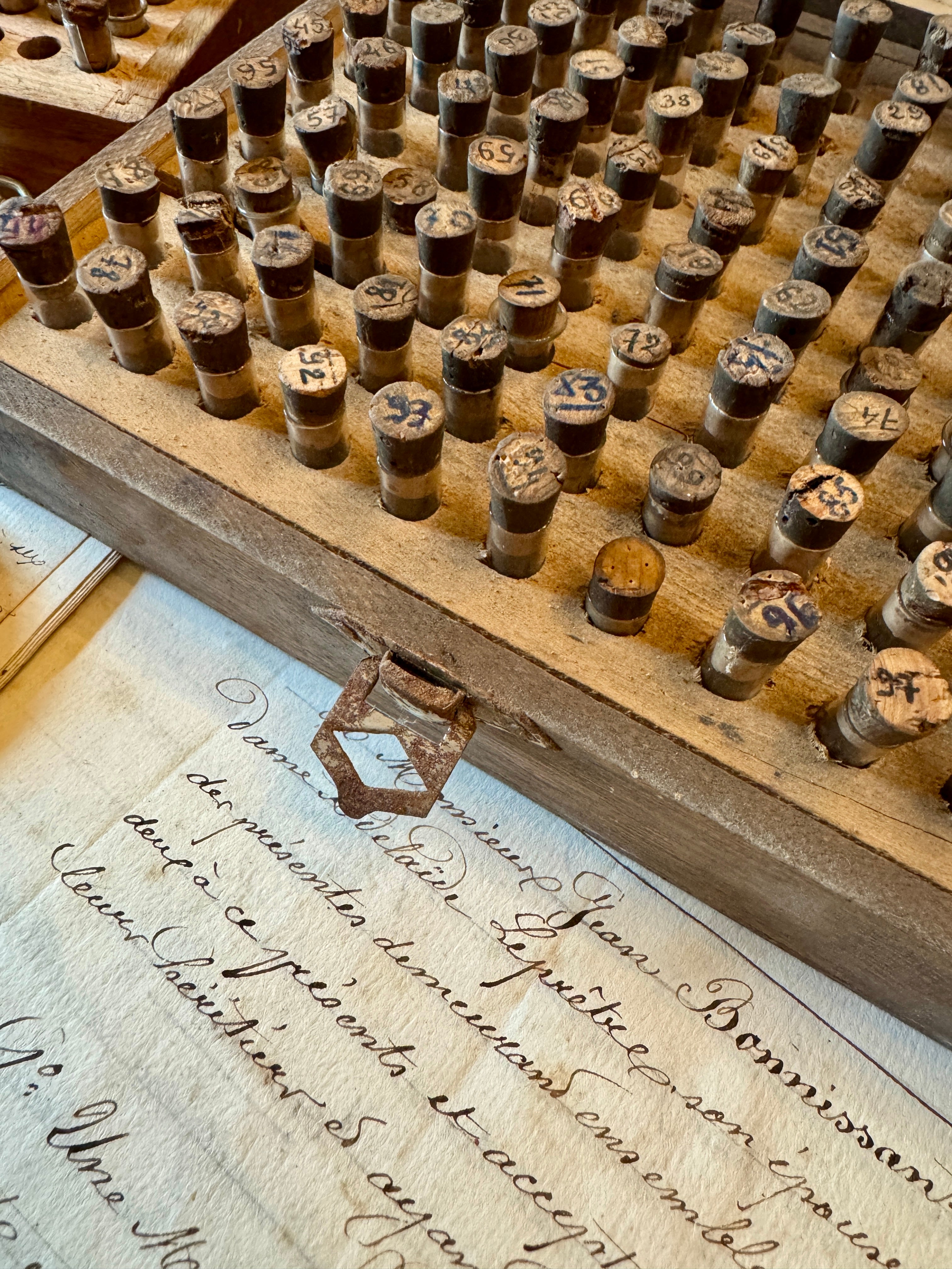 Antique French Watchmaker's Wooden Cases with Tubes