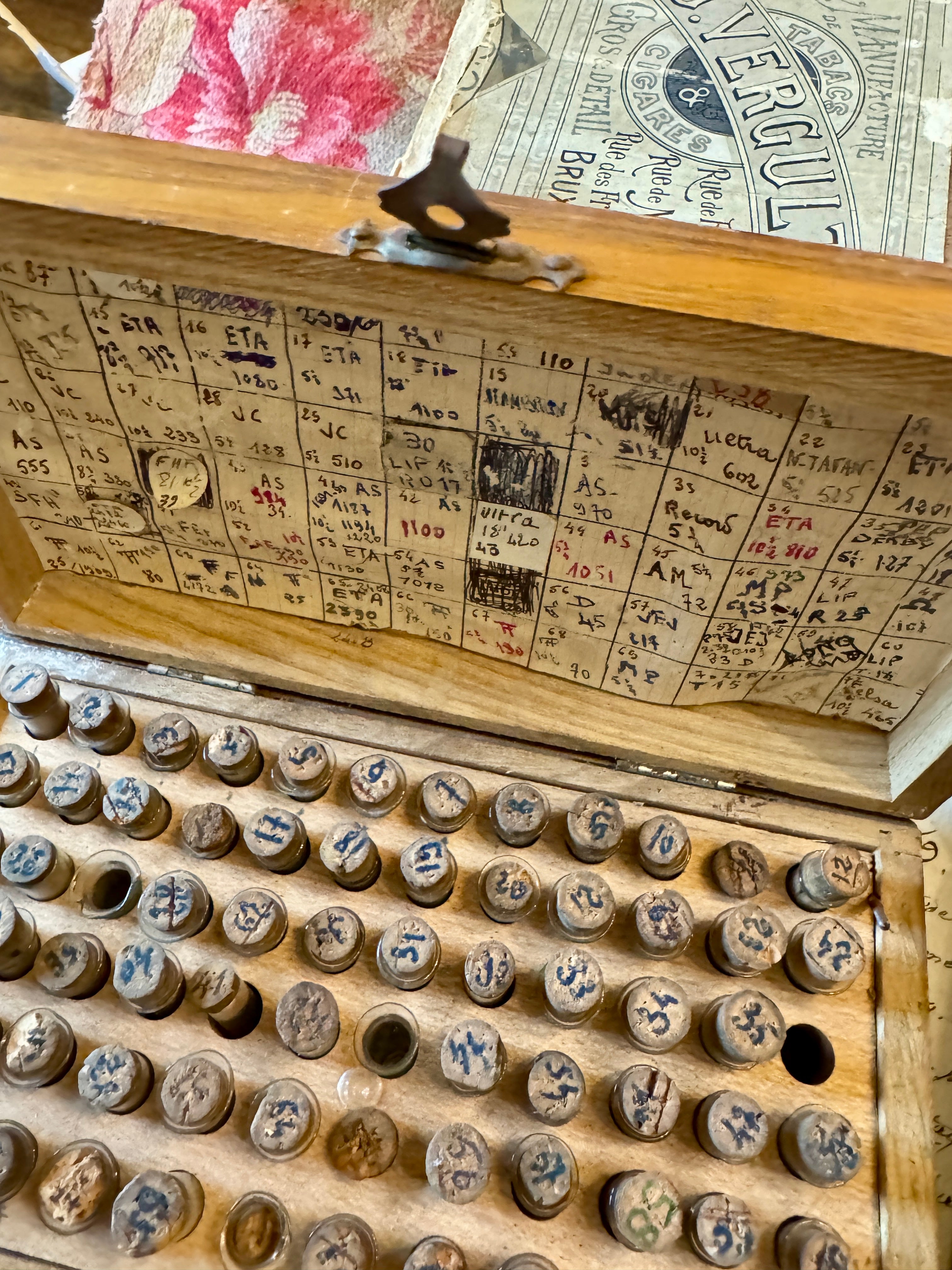 Antique French Watchmaker's Wooden Cases with Tubes