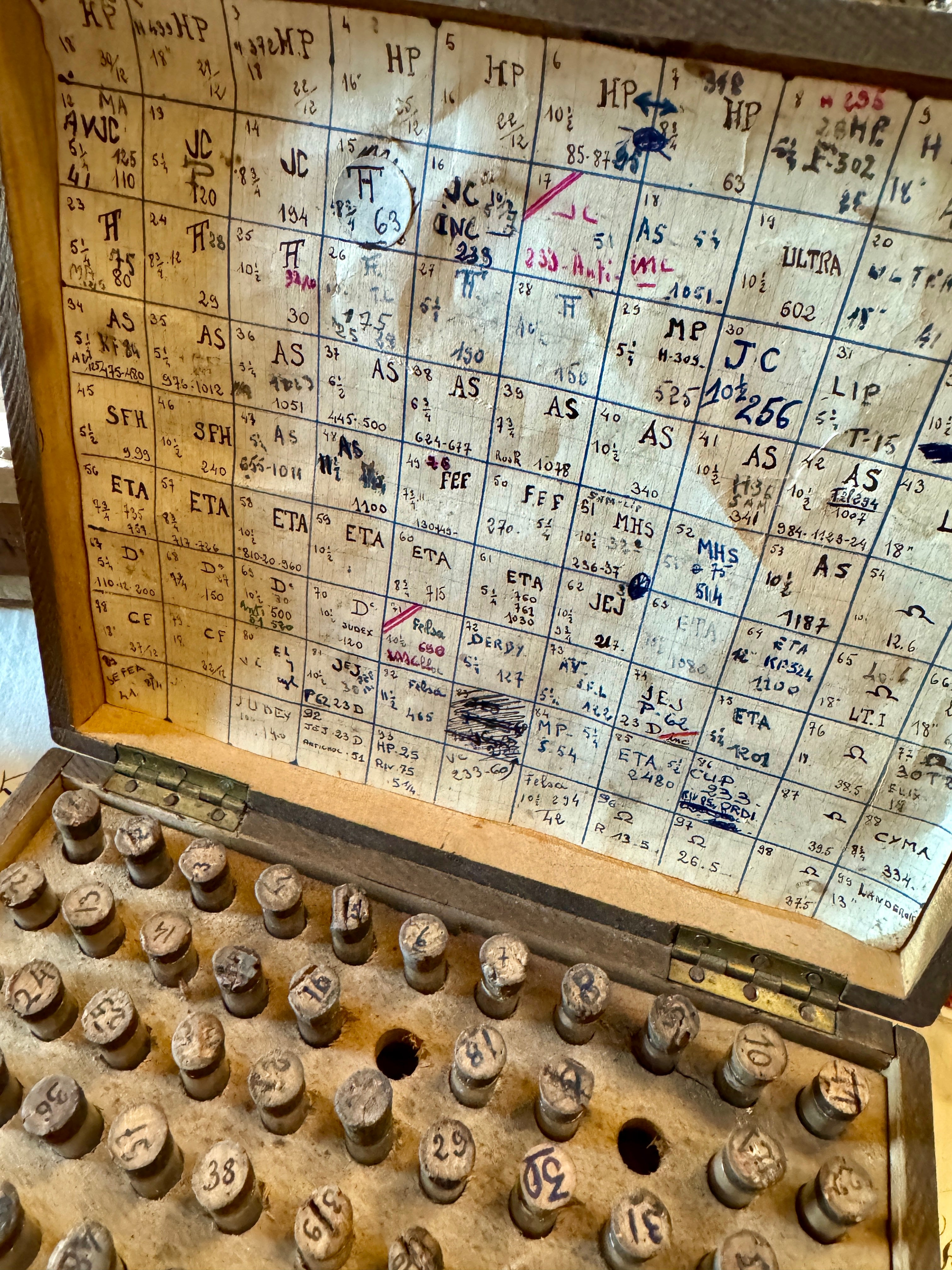 Antique French Watchmaker's Wooden Cases with Tubes