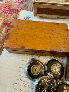 Antique French Watchmaker's Wooden Cases with Tubes