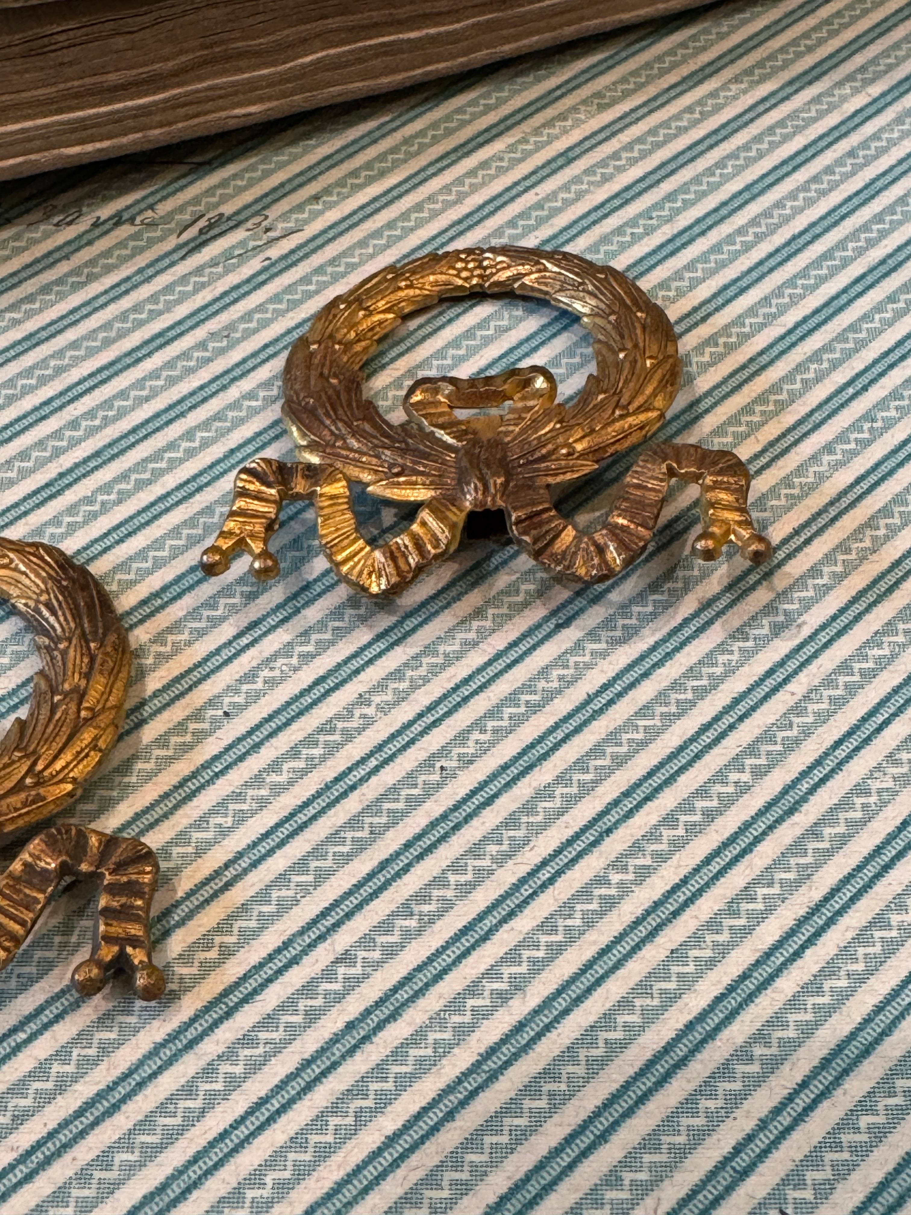 Antique French Picture Hook Covers - Cache Clous Wreath & Bow