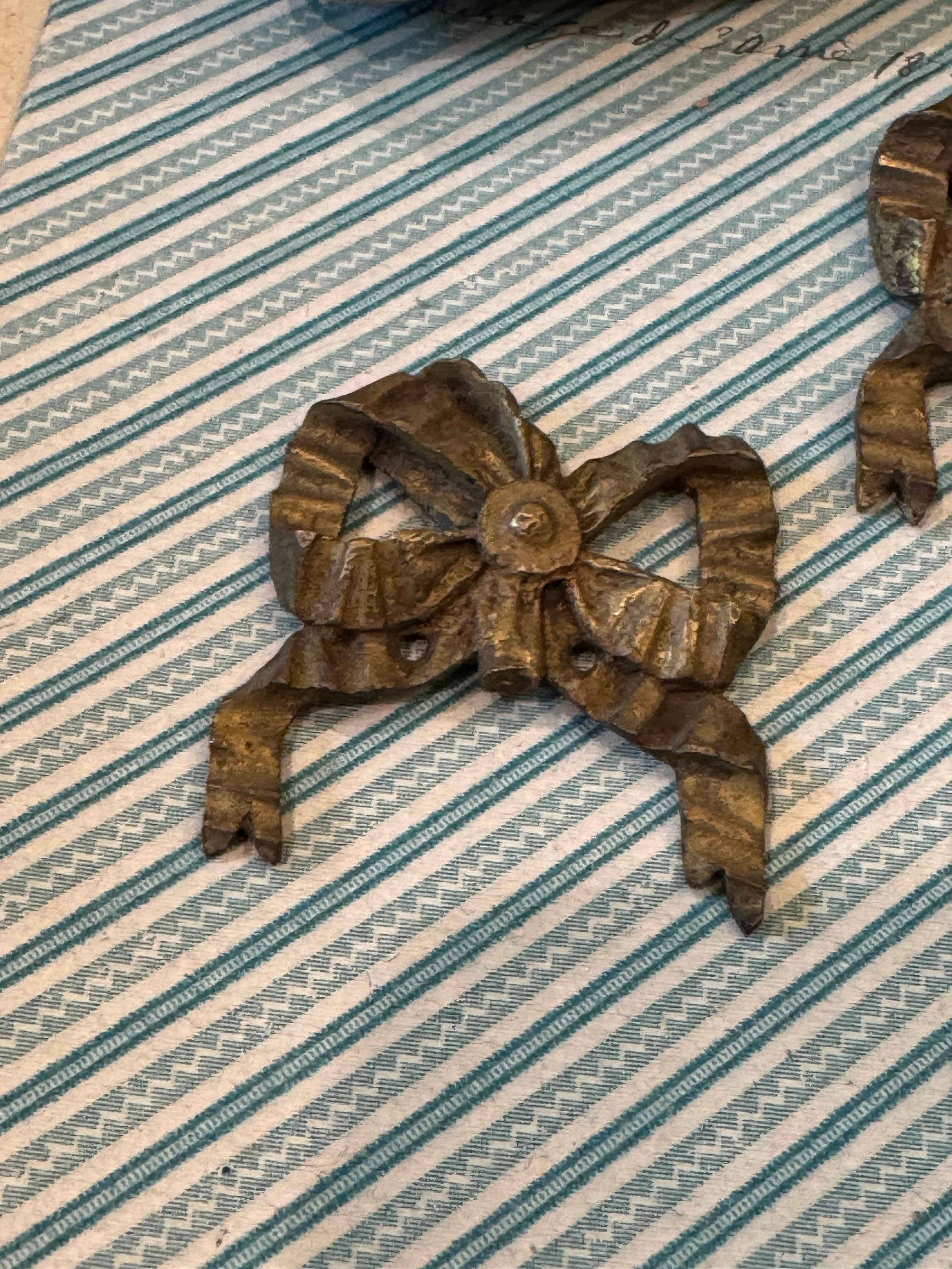Antique 1800s Ormolu Bow Mounts
