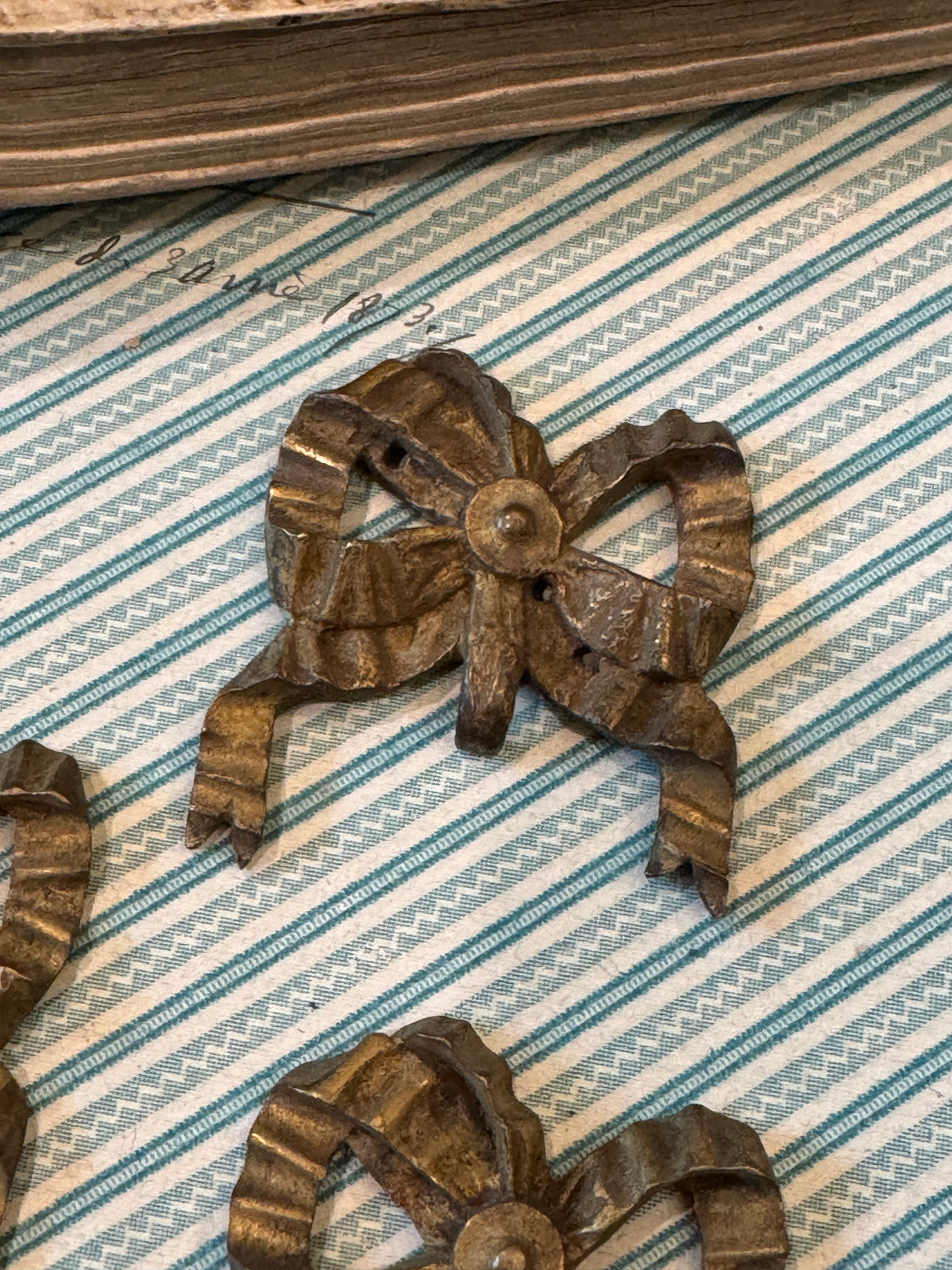 Antique 1800s Ormolu Bow Mounts