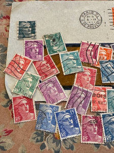 Antique French Envelope filled with stamps