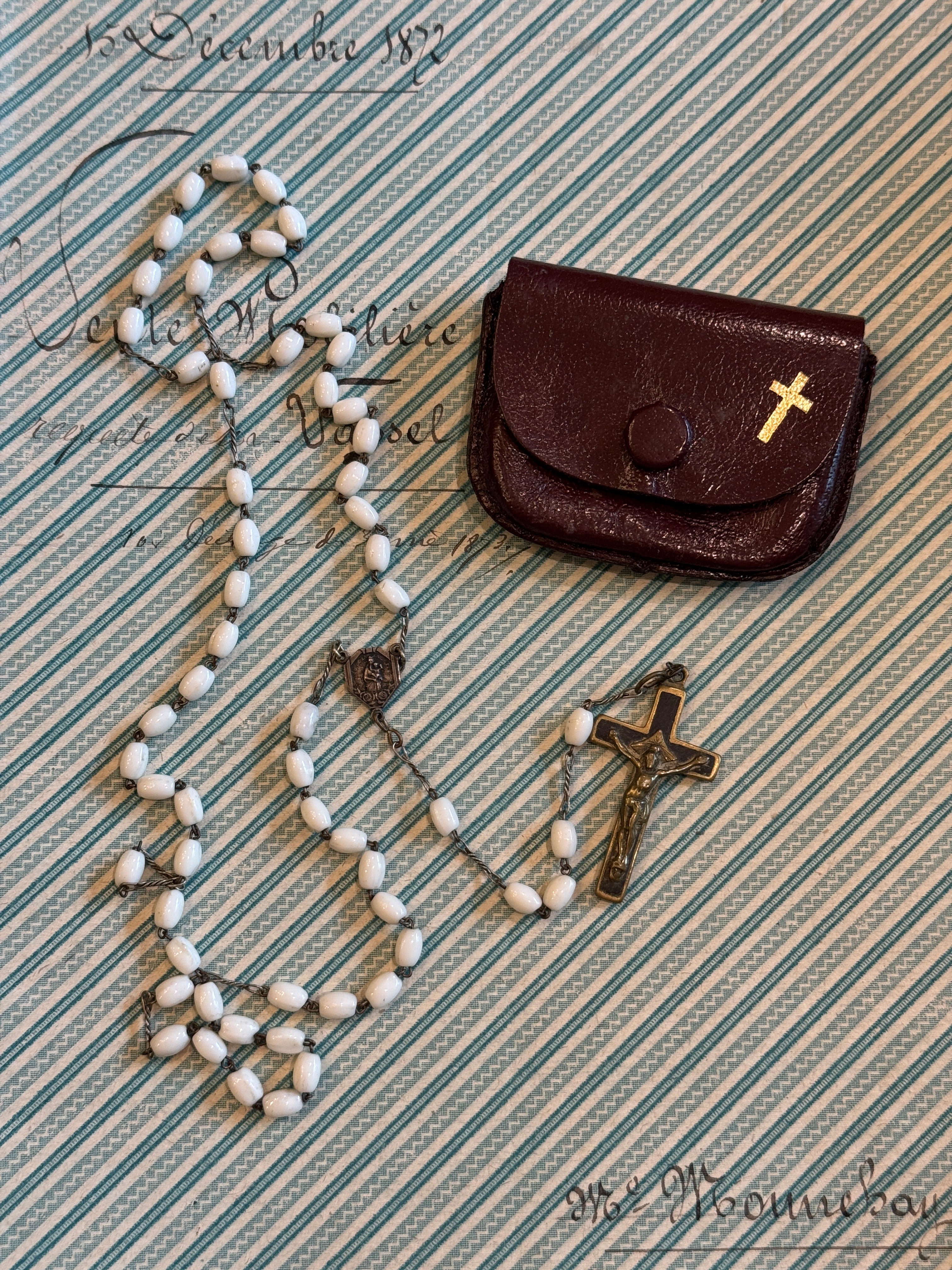 Antique French Rosary in case  - ROS15A