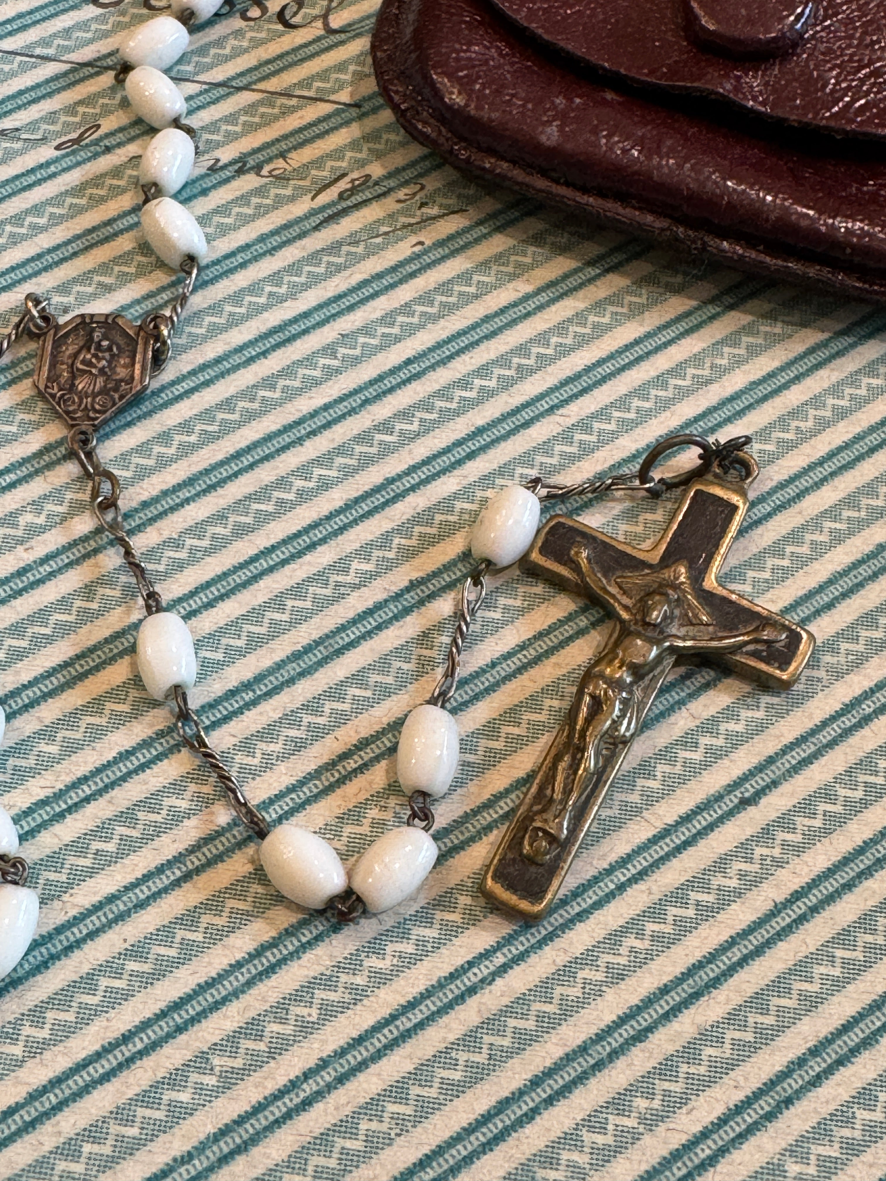 Antique French Rosary in case  - ROS15A