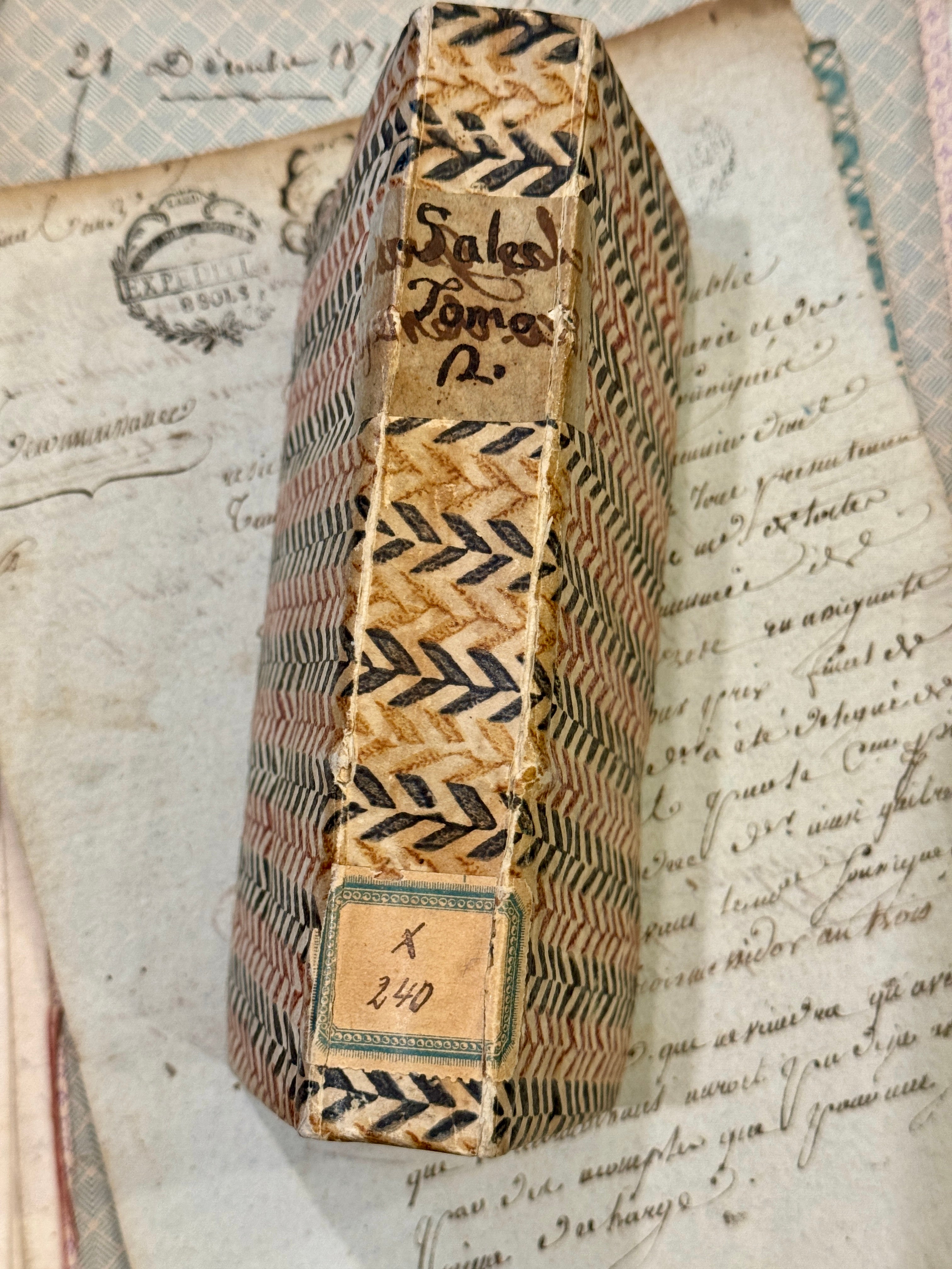 Antique Italian 1748 Papier Dominote Book