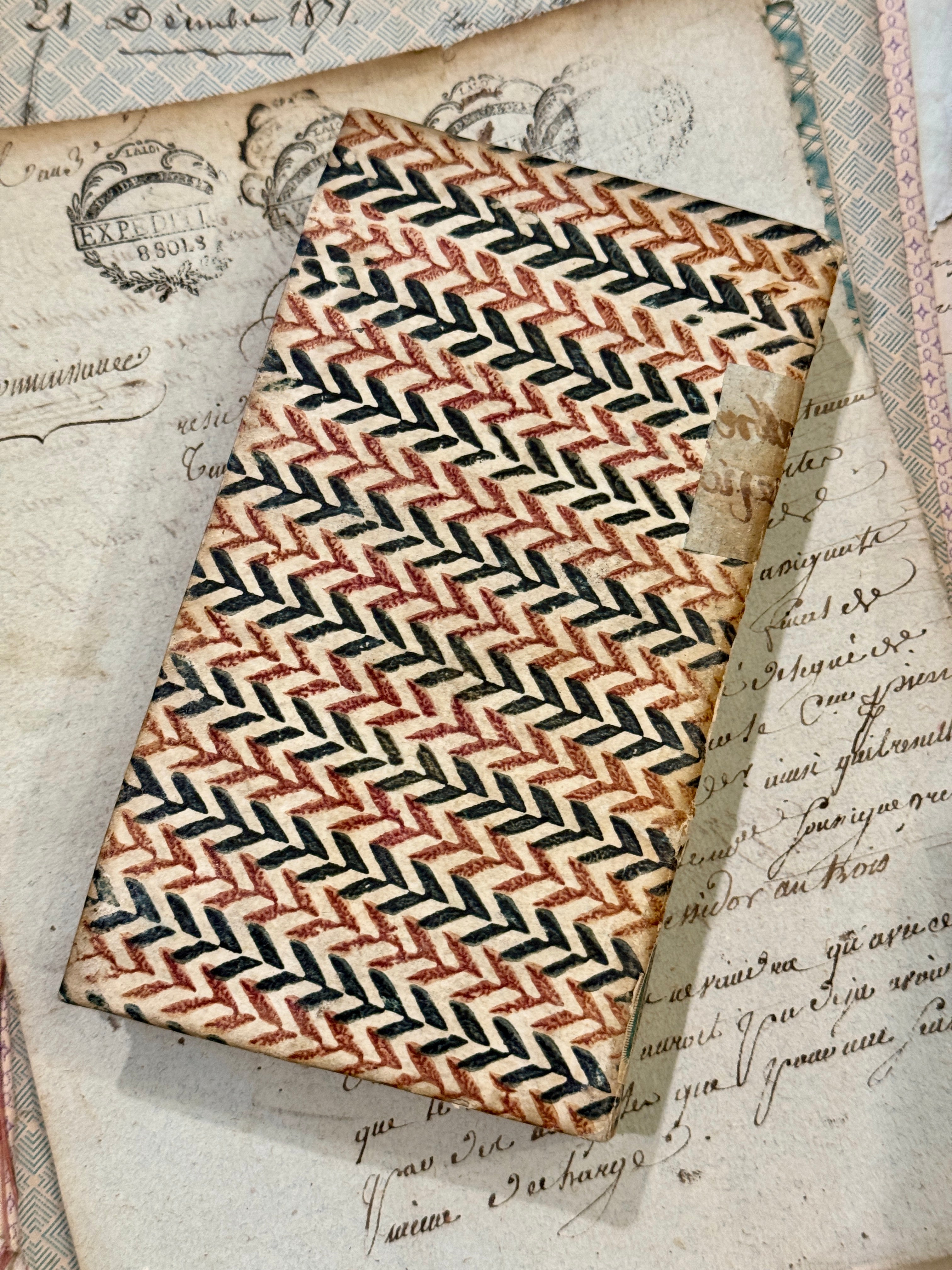 Antique Italian 1748 Papier Dominote Book