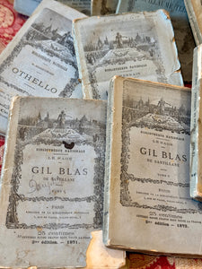 Antique French Blue Deckled Edge Books