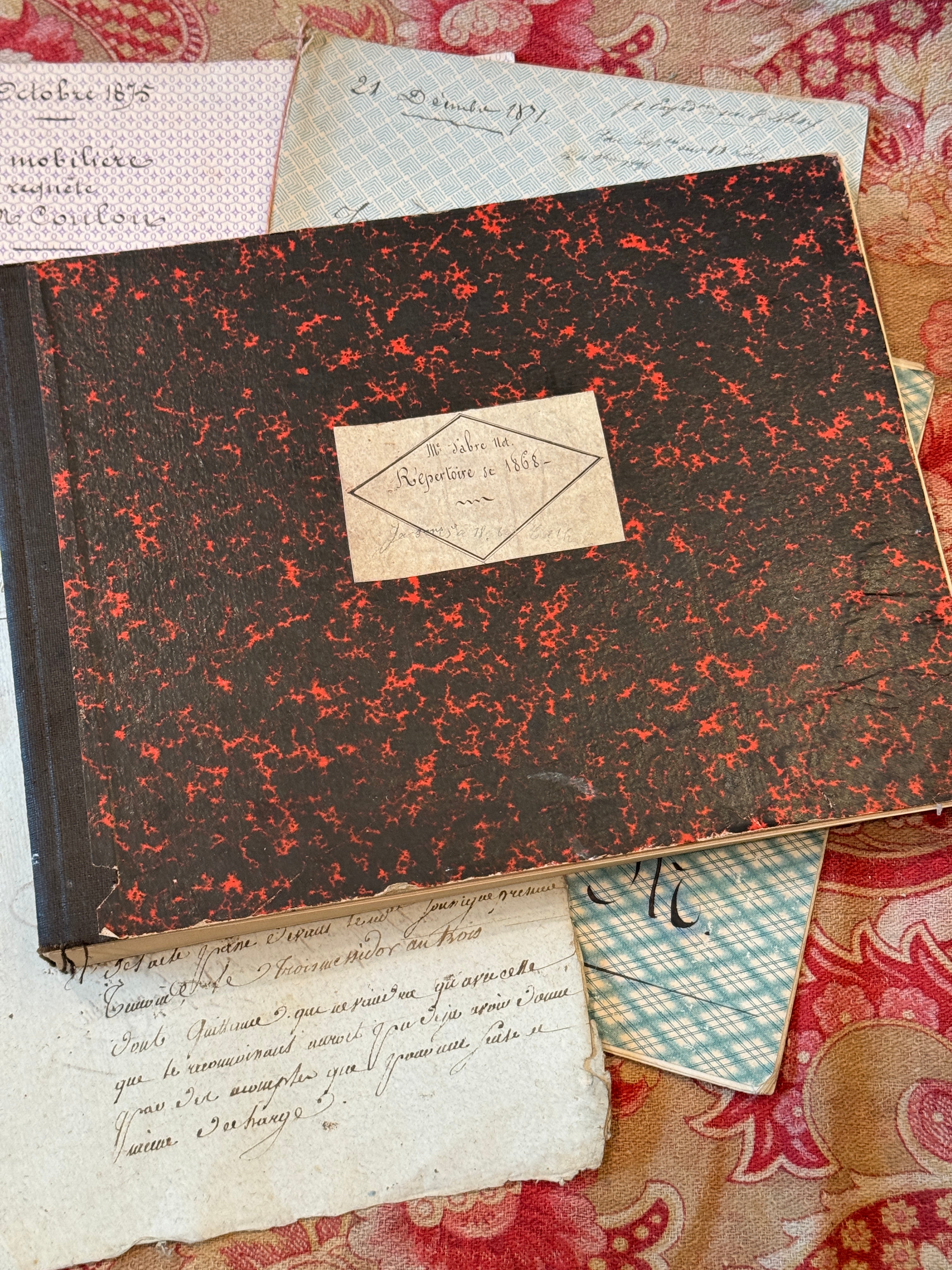 Antique French 1800s Large Blank Notebook