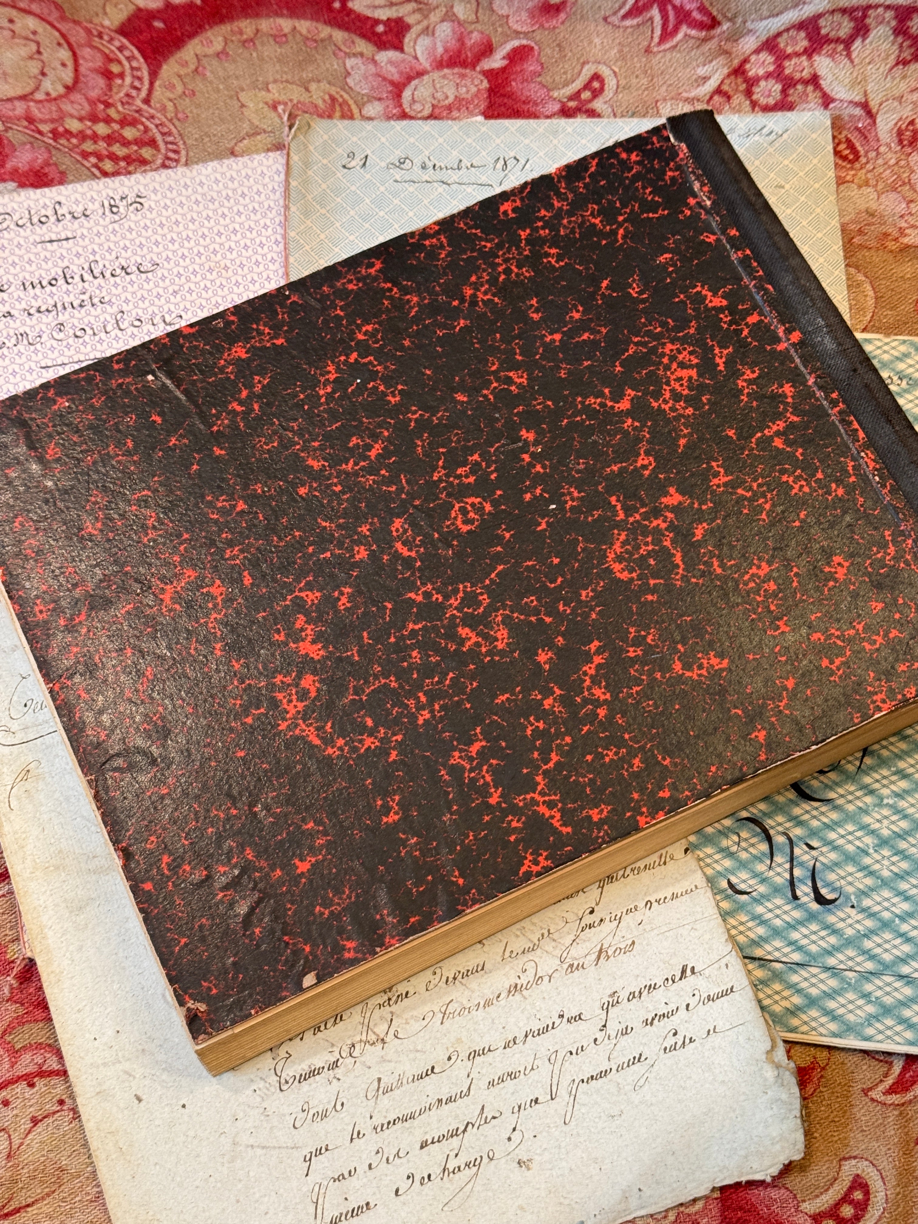 Antique French 1800s Large Blank Notebook